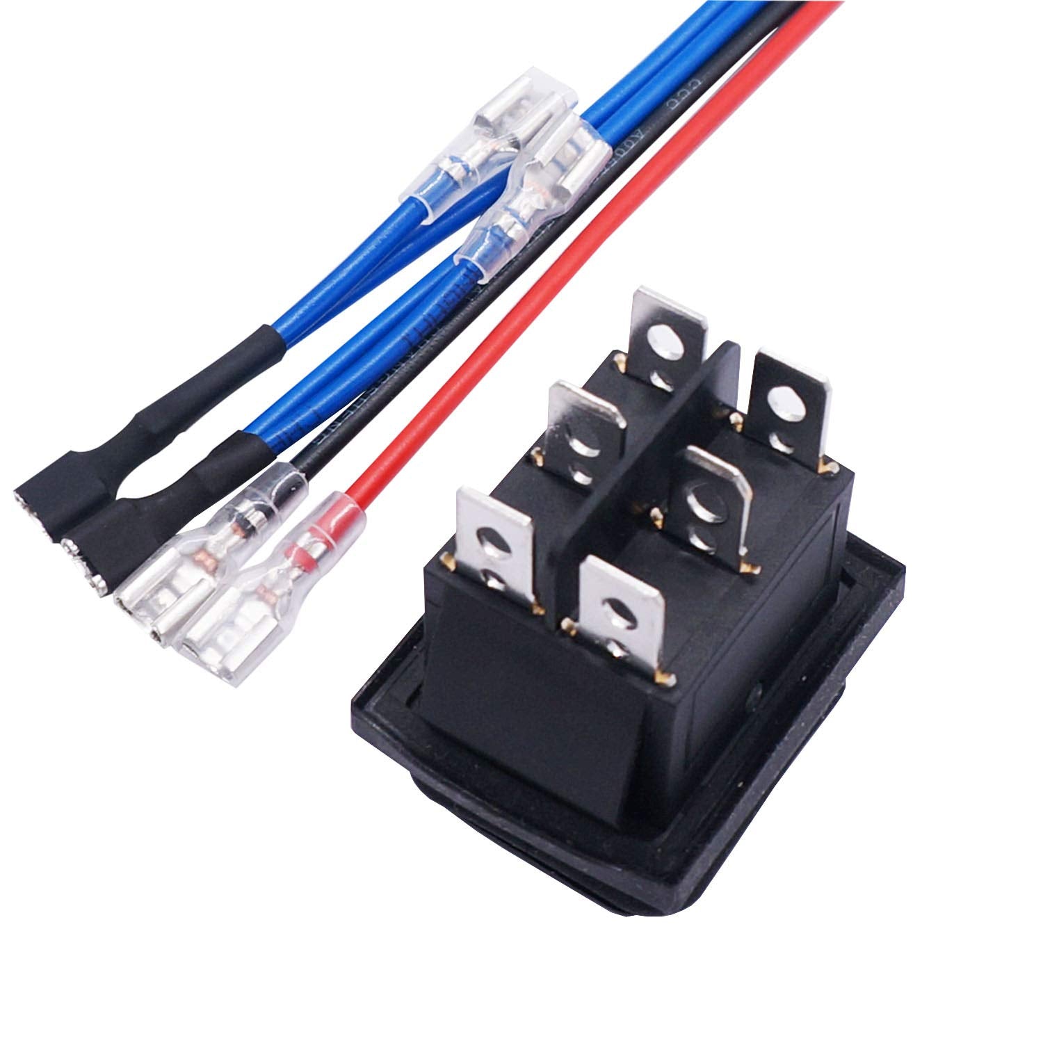 Weideer Reverse Polarity Switch Waterproof 12V Rv Jack Switch On/Off/On Momentary Rocker Toggle Switch With Jumper Wires