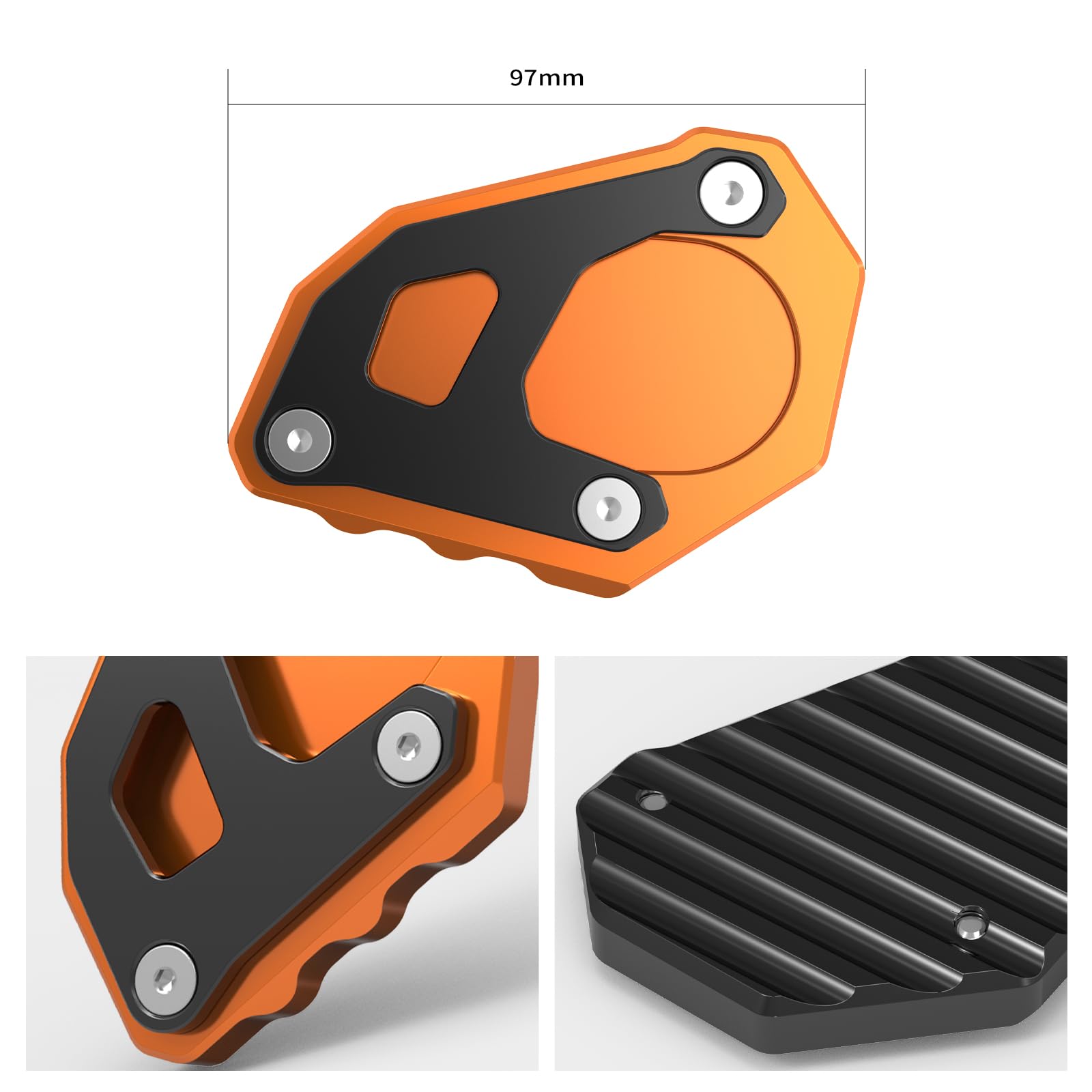 NICECNC Orange Kickstand Kick Side Stand Extension Plate Compatible with KTM 690 Enduro R/SMC R 2019-2021,1050/1090/1190/1290 Adventure 2014 2015 2016 2017 2018 2019 2020