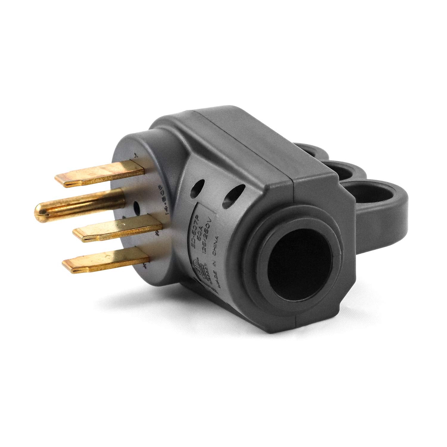 Qwork Nema 14-50P 50 Amp Male Rv Replacement Plug, 125/250V Power Assembly Plug With Handle For Camper Trailer