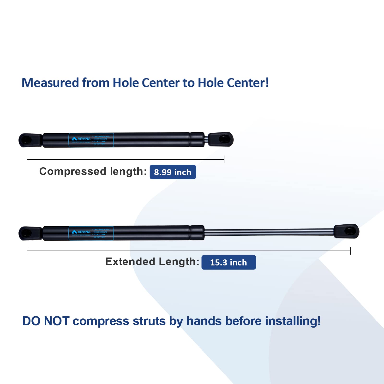 C16-21702 15Inch 40Lbs/176N Gas Struts Prop Shock, Gsni-5150-40 Lift-Support Gas Springs For Camper Shell Truck Topper Are/Leer/