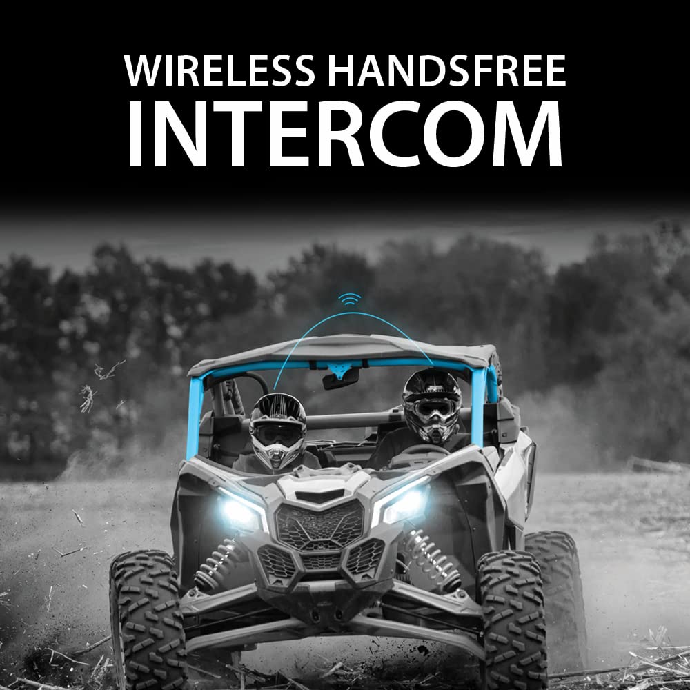 Cardo PACKTALK Edge Off-Road Vehicles ORV, Snowmobile, Side x Side, ATV Communication for Every Terrain - Dual Pack, Black