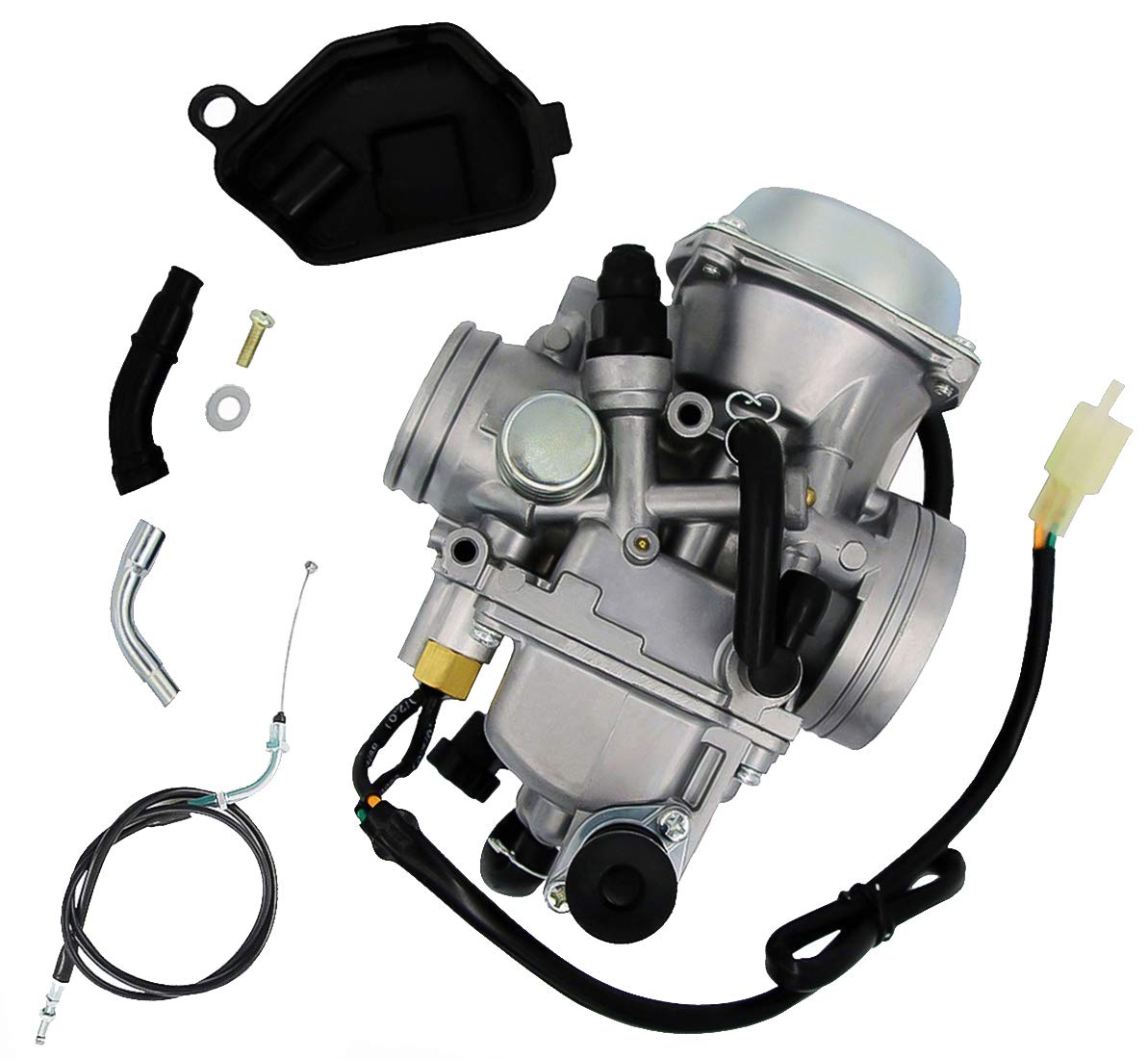 TRX 450 Carburetor Replace for Honda Foreman 450 TRX 450 TRX450ES TRX450FE TRX450FM TRX450S 1998-2004 with Base Cover & Screw Fr