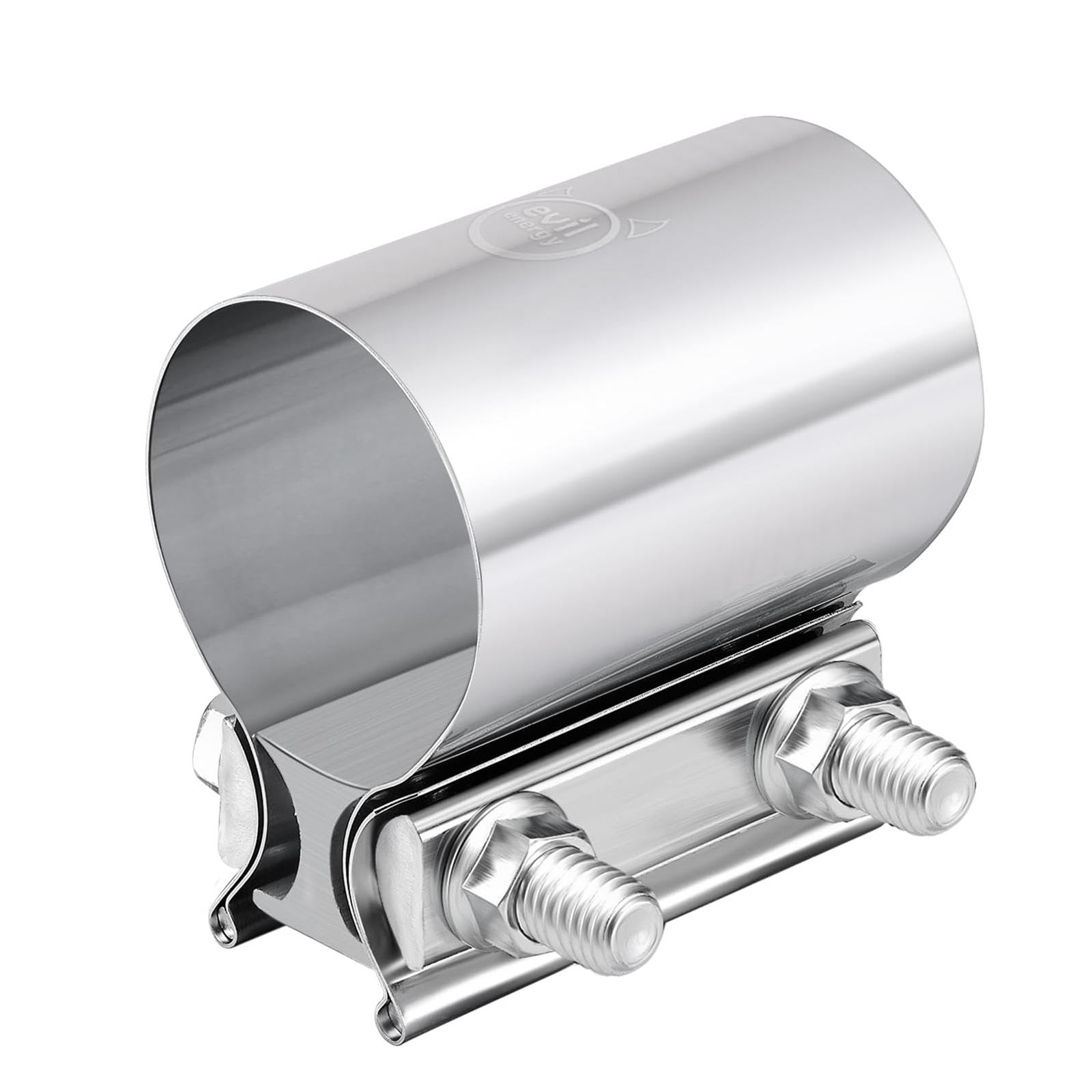 Evil Energy 2.5 Inch Exhaust Clamp,2 1/2 '' Butt Joint Band Clamp Sleeve Coupler Stainless Steel For Pipes,Mufflers,Catalytic Co