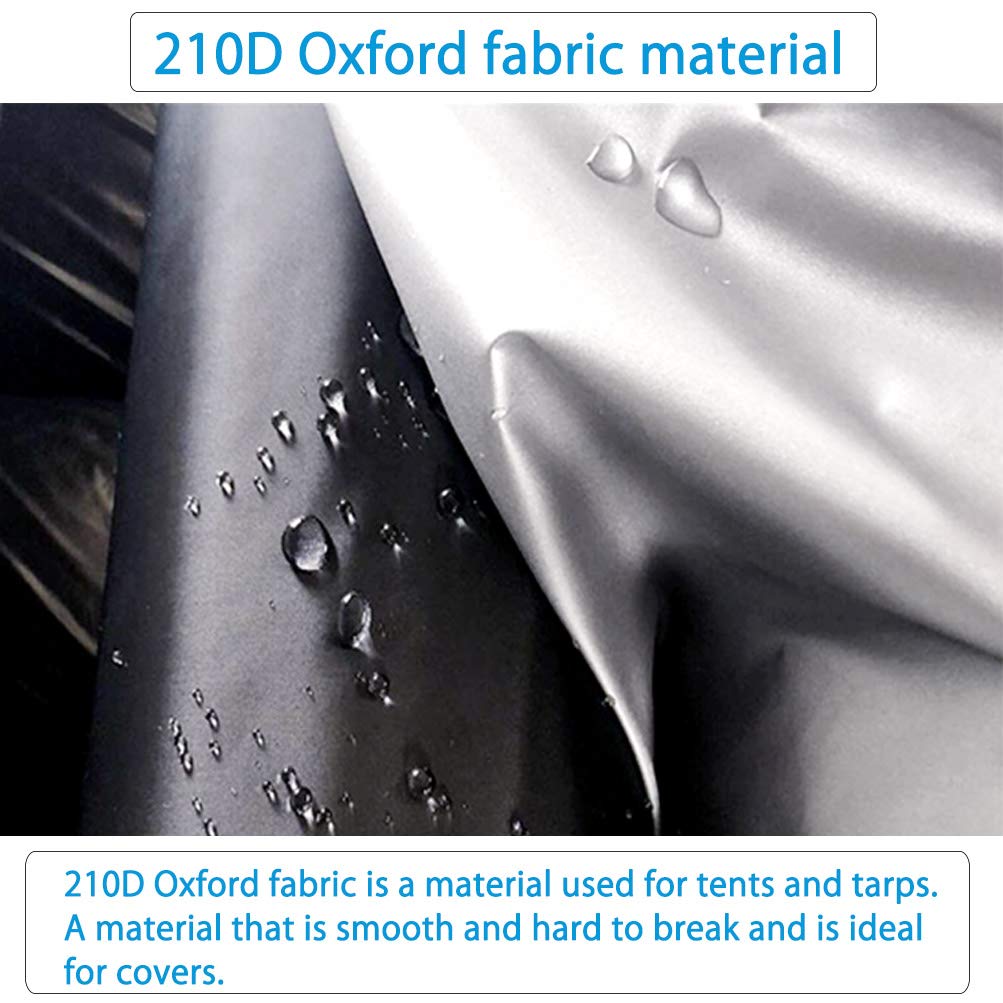 Konnfeir Half Car Cover All Weather Car Body Cover Sunshade Cover Snow Cover Waterproof Snowproof Universal 210D Oxford Fabric (Fit Mpv/Suv Length 185'' To 195'')