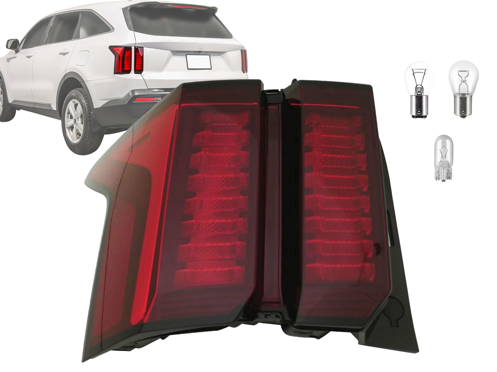 KAP Replacement for Halogen Tail Lamps 2021 2022 2023 Sorento S LX EX Model Outer Driver Left Side Bulb Included 92410R5000 KI28
