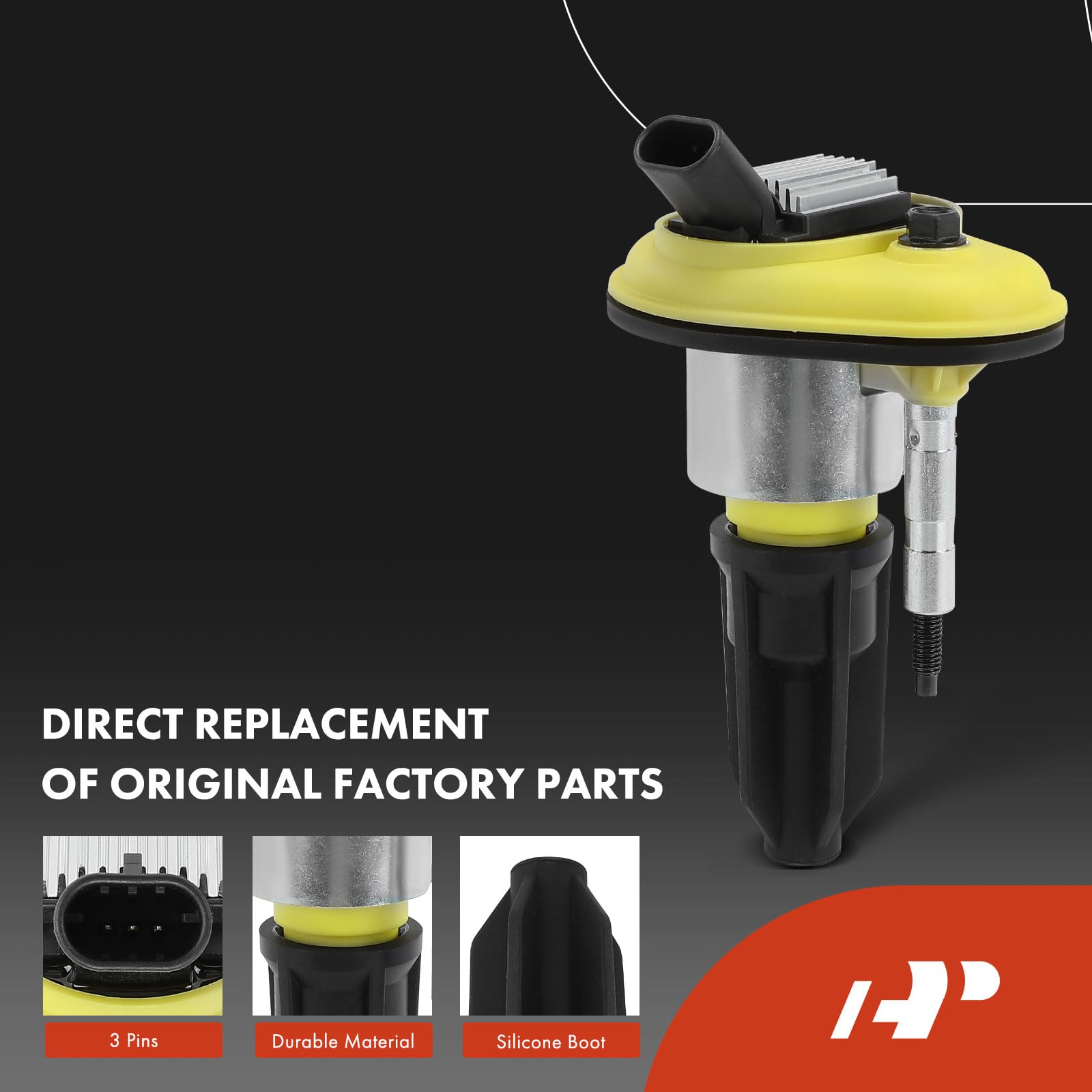 A-Premium (Yellow) Set Of 12 Ignition Coil Pack And Iridium Spark Plugs Compatible With Chevrolet Trailblazer Ext & Gmc Envoy, E