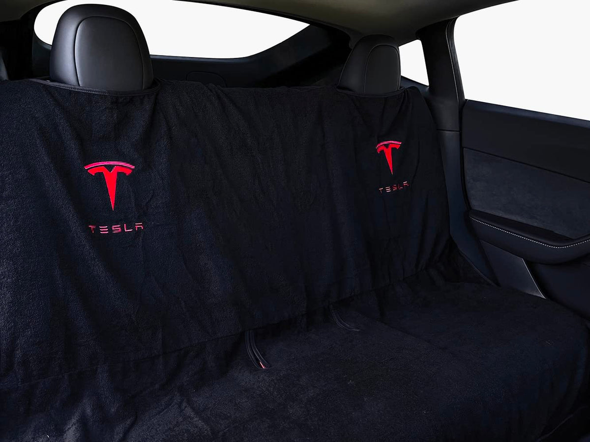 Piora Compatible with Tesla Model Y/3 Premium Towel Car Rear Seat Cover - Breathable & Waterproof - Machine Washable, Seat Prote