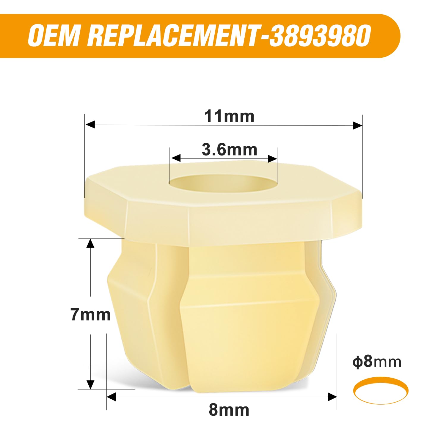 Gooacc 50 Pcs Grill Screw Nuts #8 Screw Size Front End & Instrument Panel Nut For Gm 3893980 Chrysler Chevy 1967-On