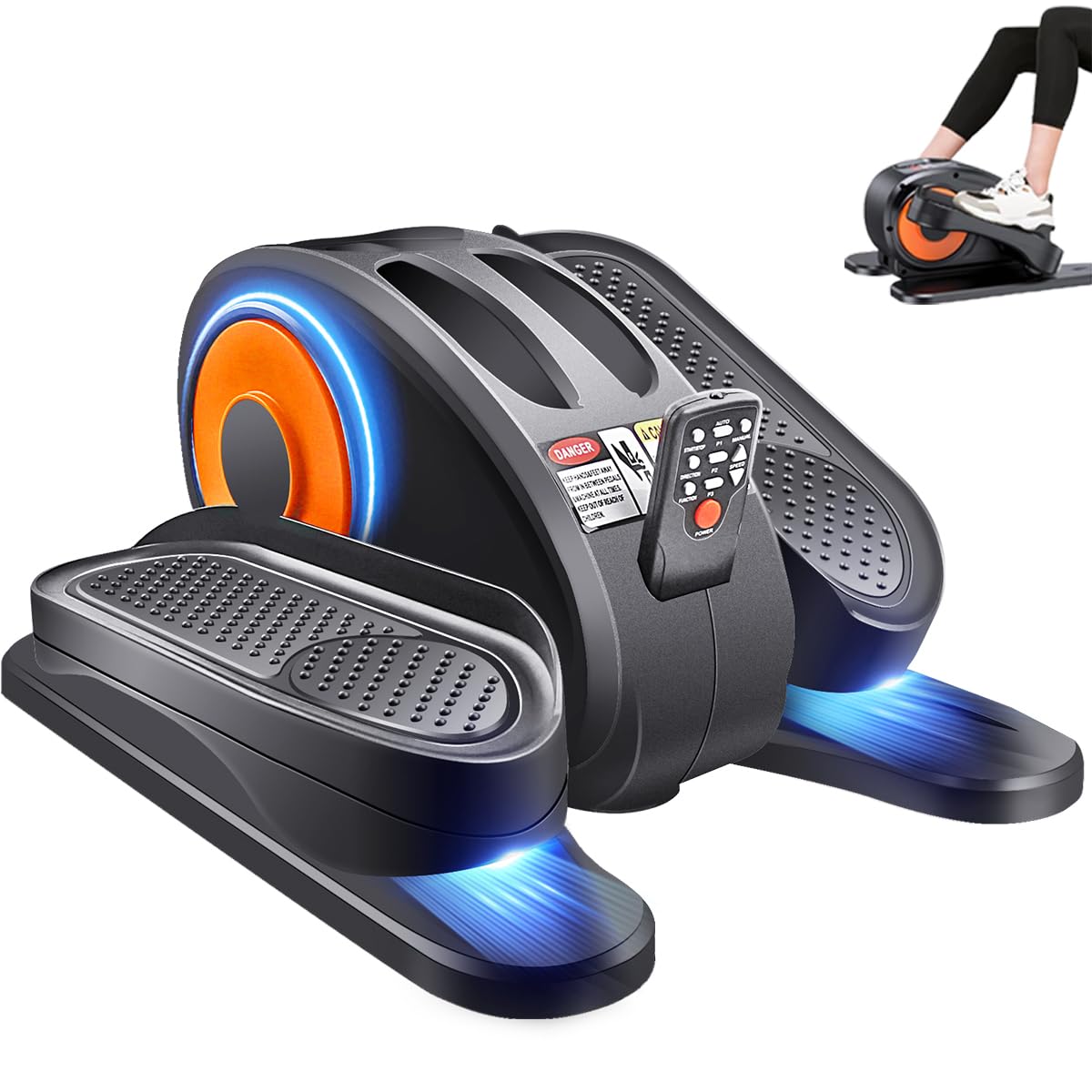 ESL Under Desk Elliptical - Portable Leg Exerciser for Seniors  Compact Seated Elliptical with Remote Control  LCD Display Electric Elliptical Trainers for Home  Ellipse Leg Exerciser as Seen on TV-New