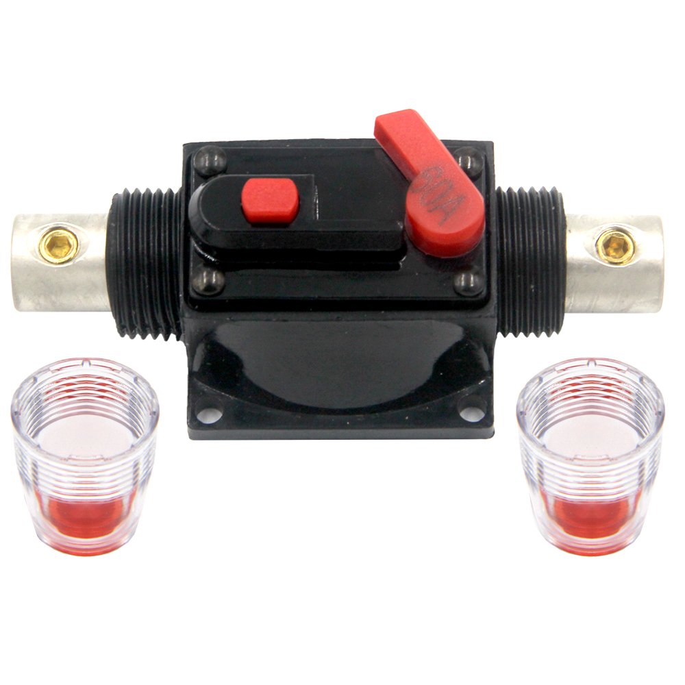 Zookoto 60 Amp Circuit Breaker With Manual Reset Fuse Holder Solar Panel Fuse For Auto Car Marine Boat Stereo Switch Audio Inver