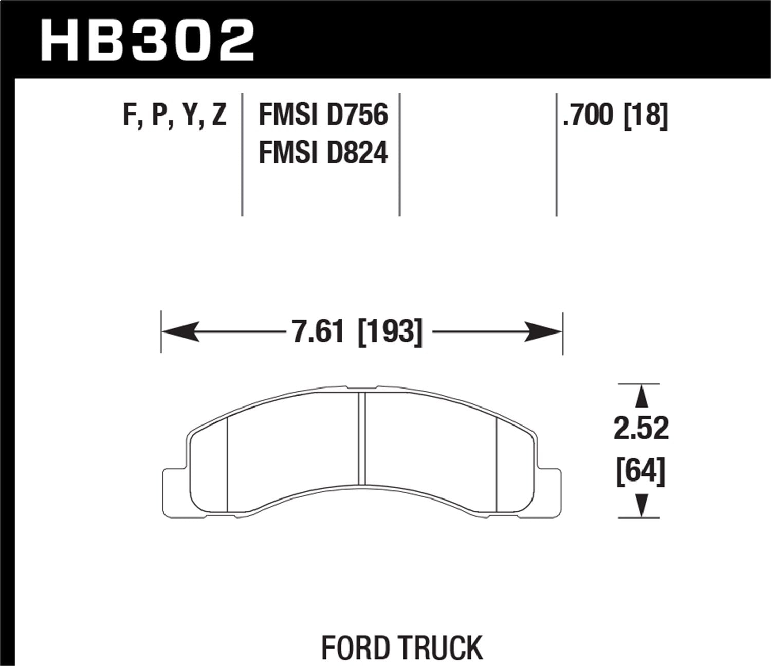 Hawk Performance Hb302P.700 Superduty Brake Pad