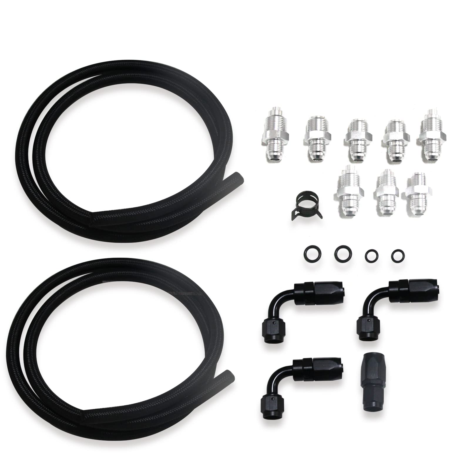 Universal Power Steering Pump to gear box or rack & pinion and return to reservoir Hose Kit - Compatible with LS Swap LS1 LS3