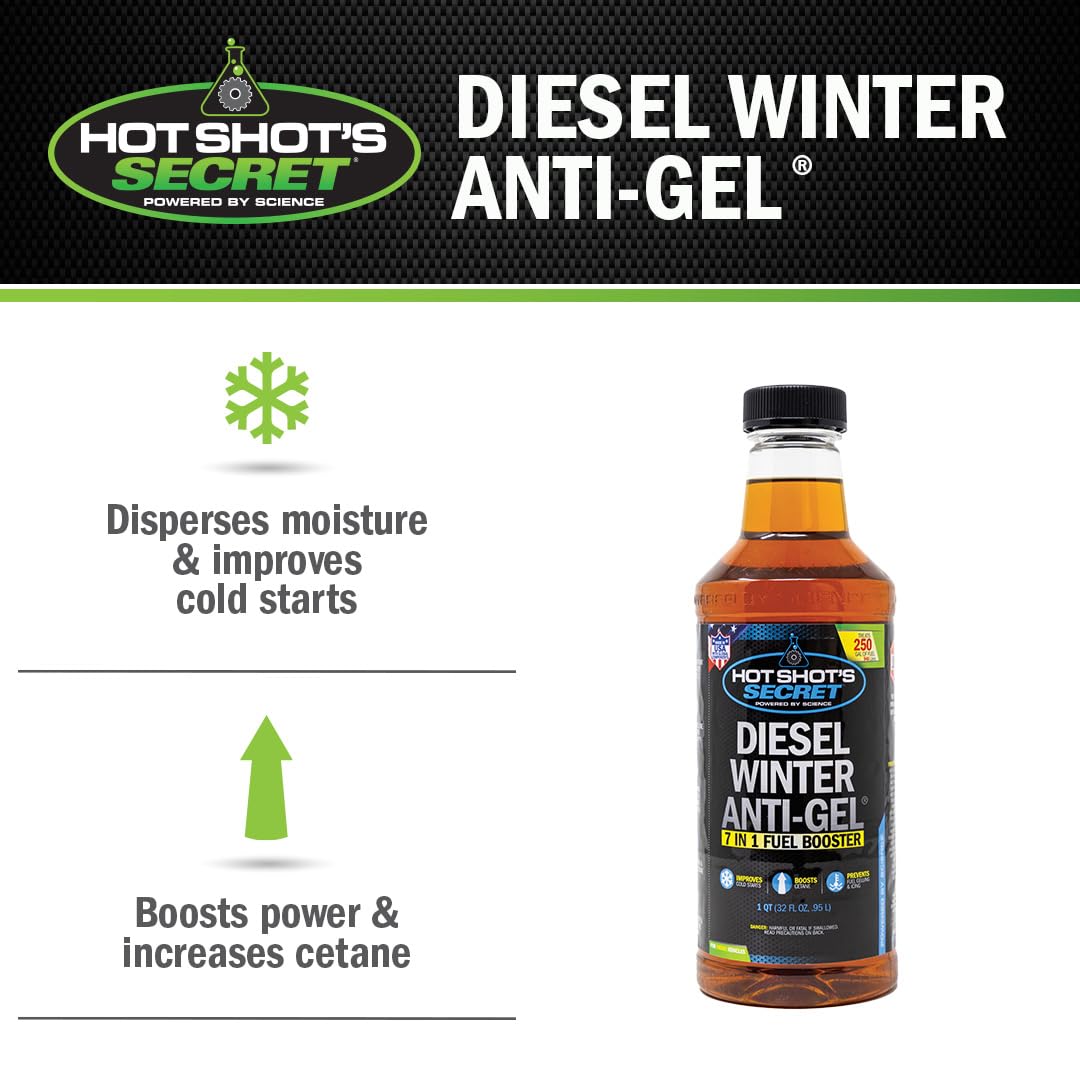 Hot Shot'S Secret Diesel Winter Anti-Gel - 7-In-1 Diesel Fuel Additive - Prevents Gelling And Fuel Line Freeze-Ups - Boosts Ceta