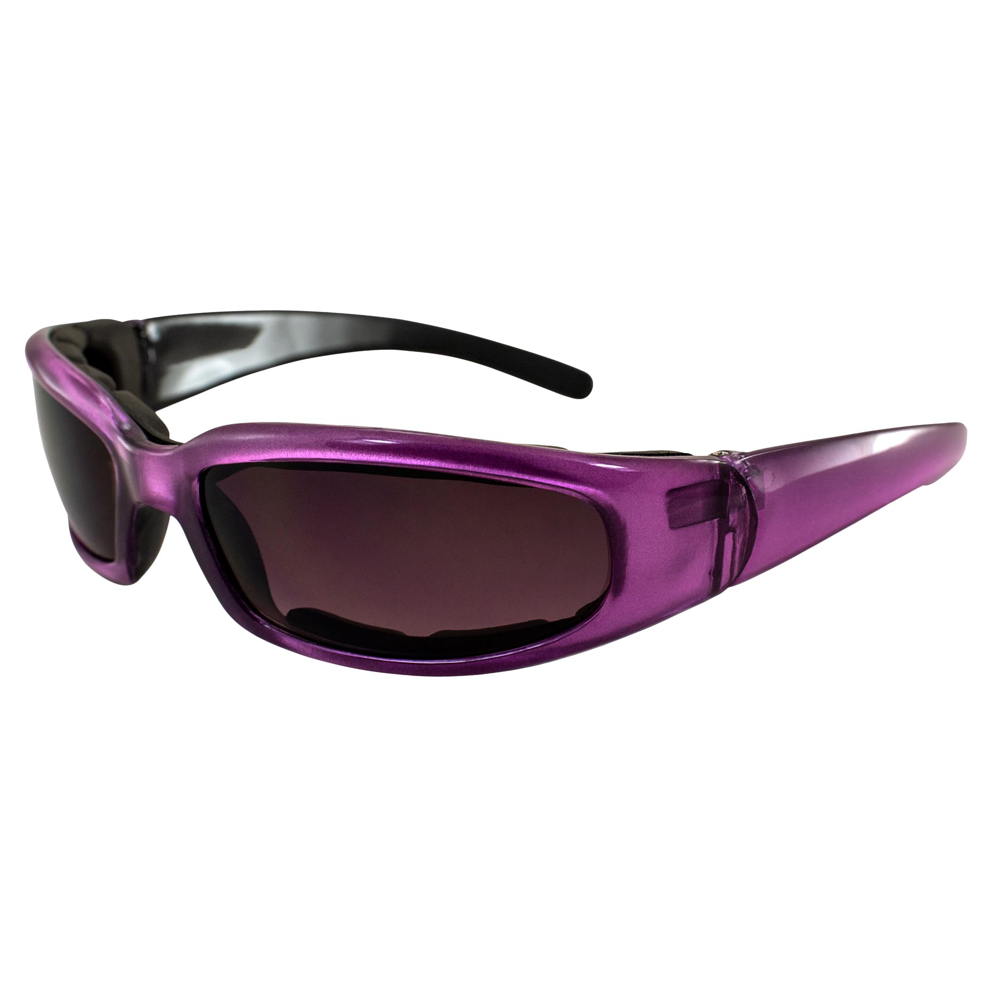 Pacific Coast Chix Rally Grey Gradient/Purple Padded Motorcycle Glasses