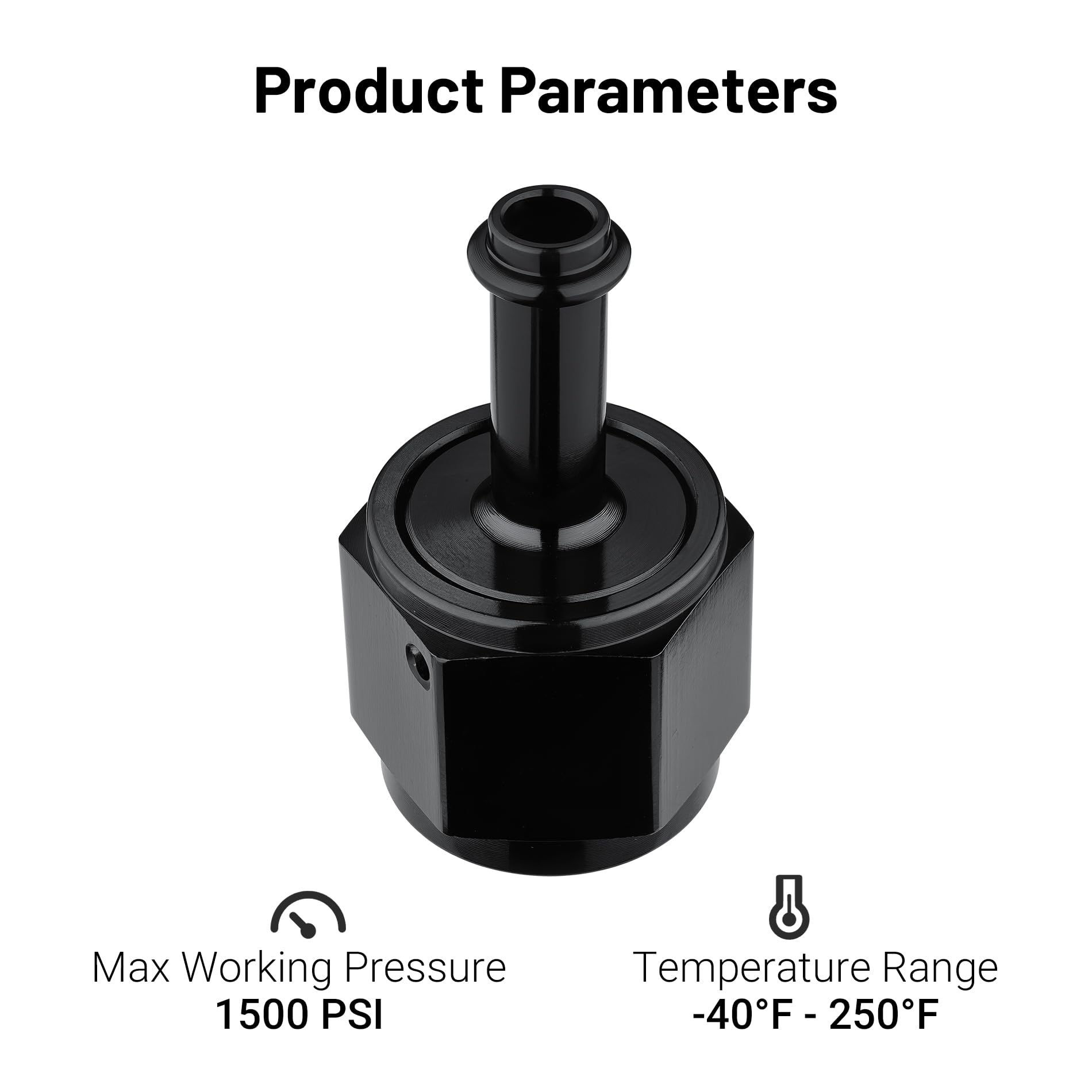 EVIL ENERGY 10AN Female to 5/16'' Barb Hose Fitting Straight Swivel 2PCS
