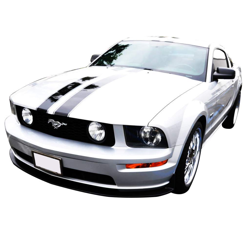 FREEMOTOR802 Compatible With 2005-2009 Ford Mustang V8 Front Bumper Lip, CV 3 Style Black PU Spoiler Guard Splitter Valance Chin