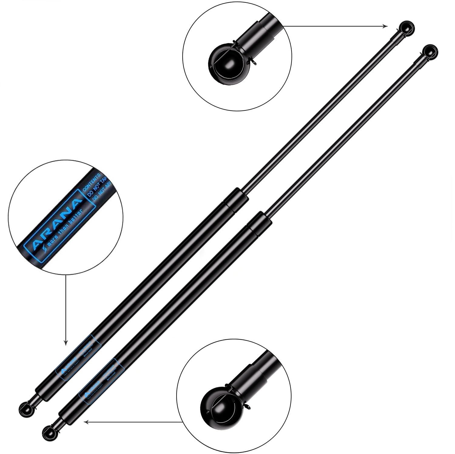 Arana St270M80 27 Inch 80Lb/378N Gas Struts, Ml27-80 27 Inch 80 Pounds Spring Shock Lift Support For Undercover Tonneau Cover Tr