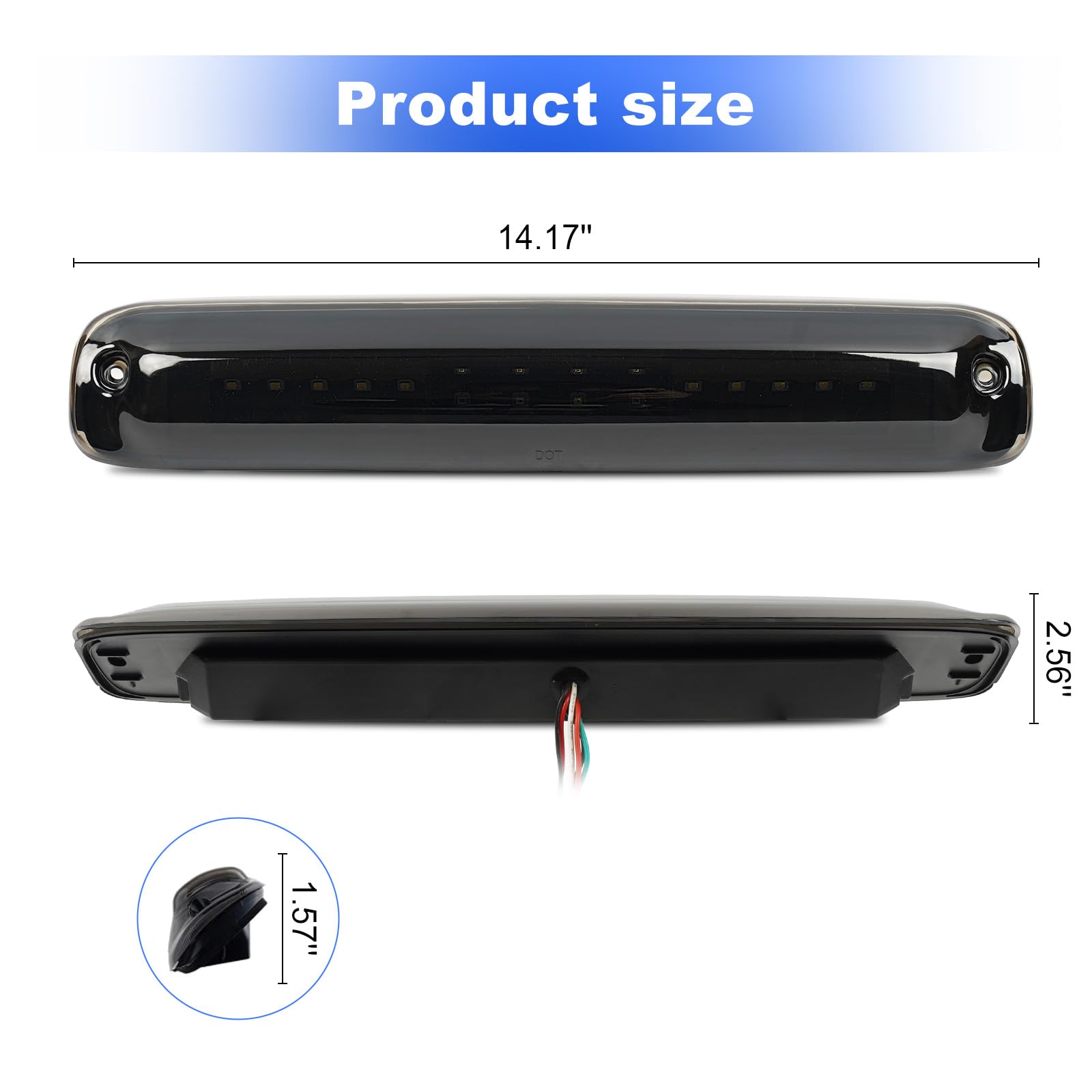 Bordan Led Third Brake Light Rear Cargo Lamp High Mount Stop Light, Red 3Rd Brake Lights Fit For 1999-2006 Chevy Silverado Gmc S