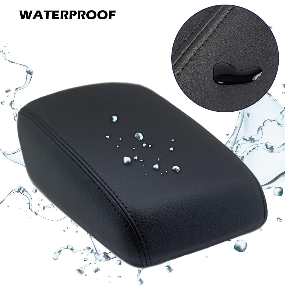 Pit66 Center Console Armrest Lid Cover Black, Compatible With 2008 2009 2010 Dodge Charger