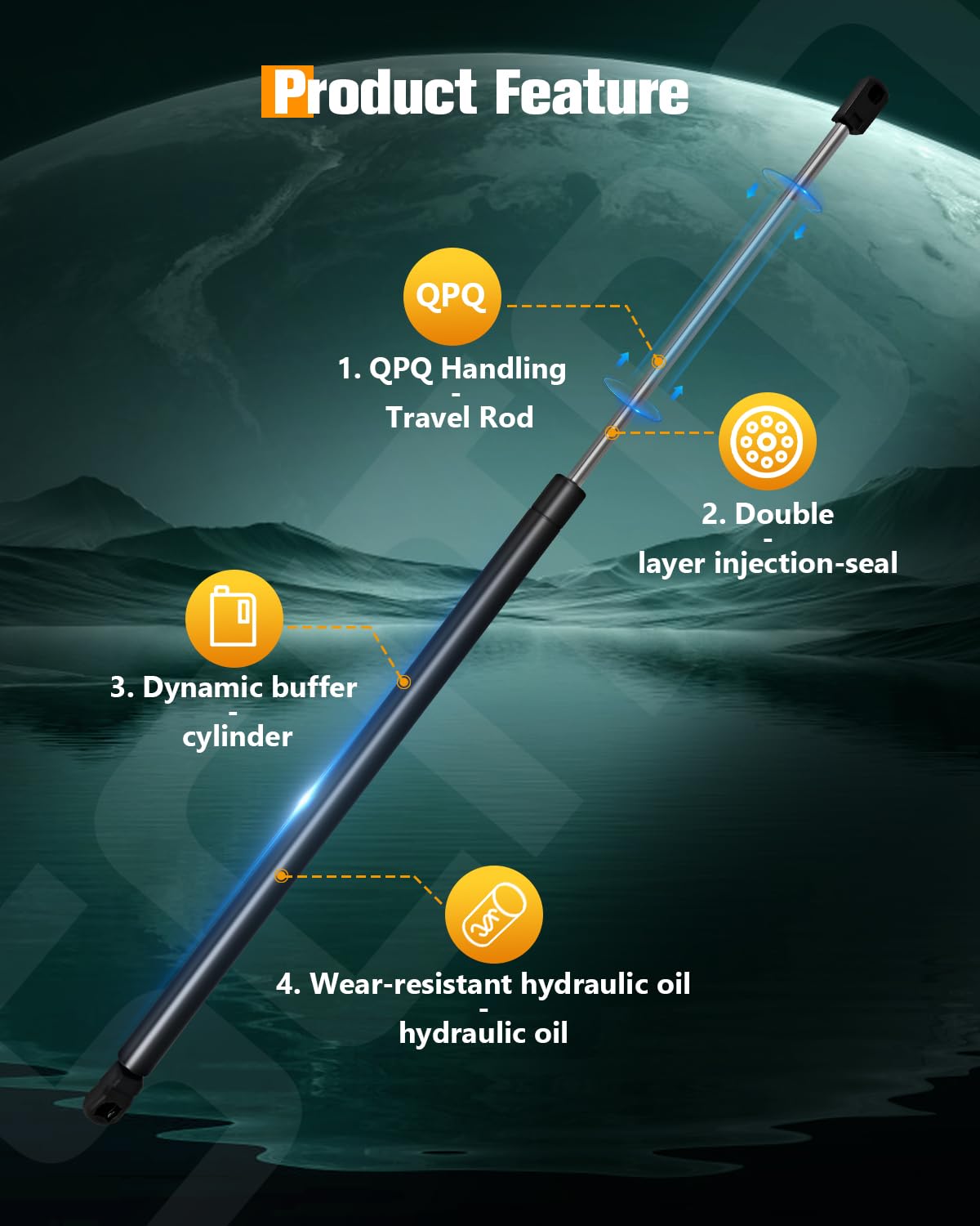 Scitoo 6470 2Pcs Lift Supports 23.18'' Fit For Chevrolet For Equinox 2010-2017 Shock Struts Hood