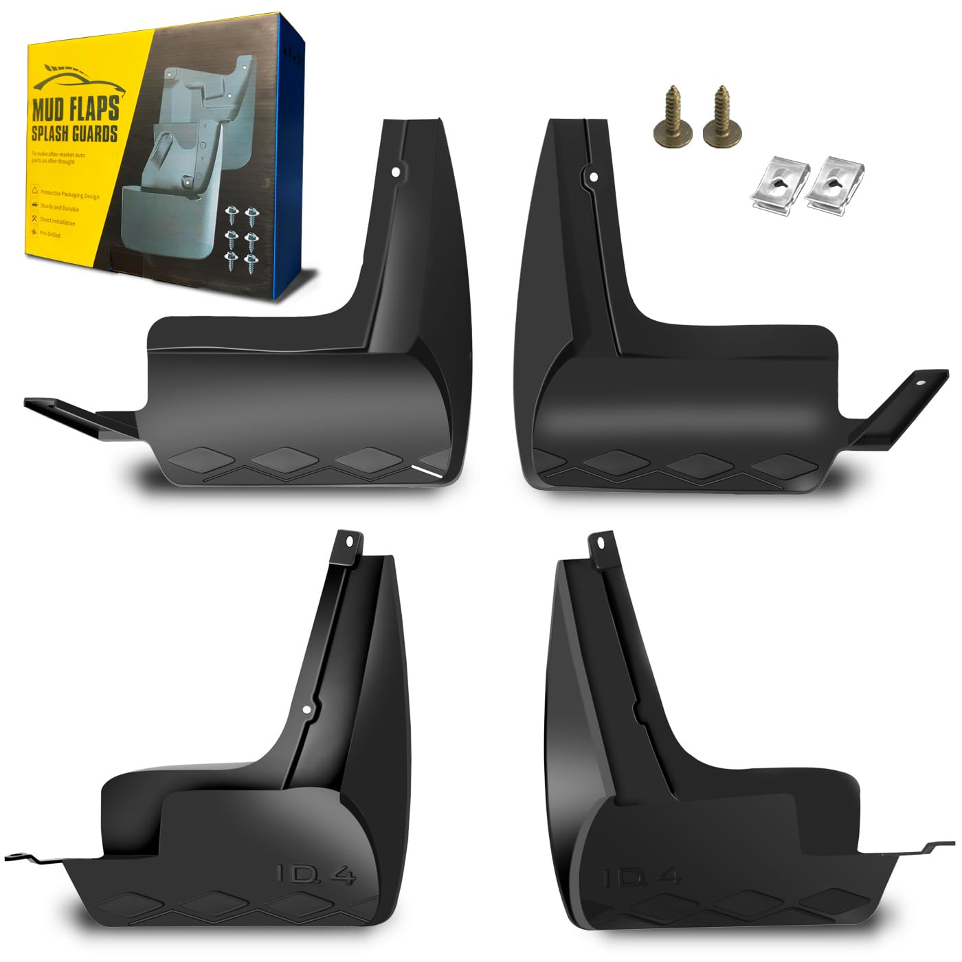 QUYDDC Mud Flaps Fit for 2021-2023 Volks-wagen ID.4, Dedicated Mudguard for Four Seasons Universal Protection, Not Fit The Model