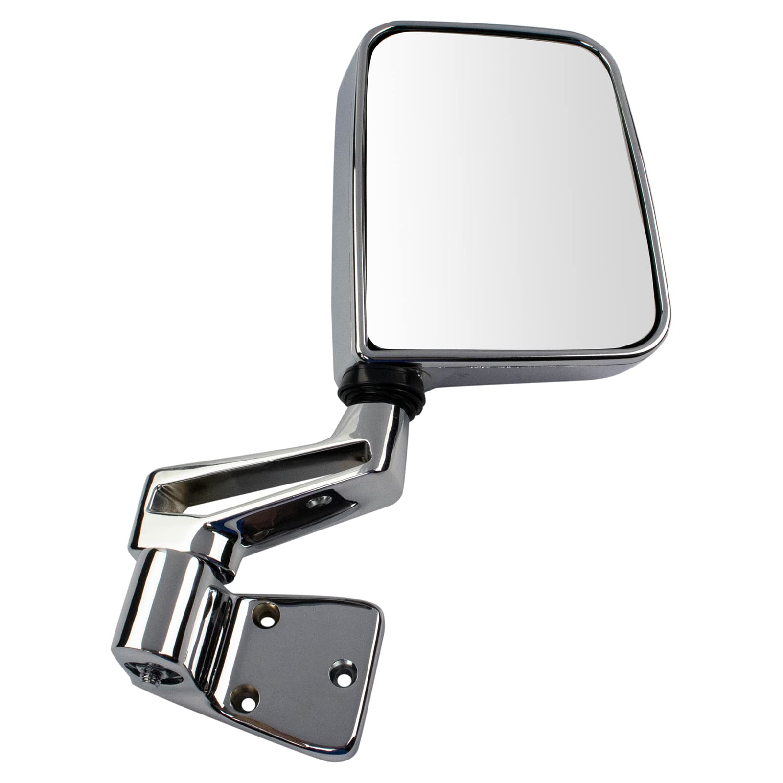 Trq Right Mirror With Convex Glass With Chrome Cover Passenger Side Compatible With 1987-2002 Jeep Wrangler Ch1321189