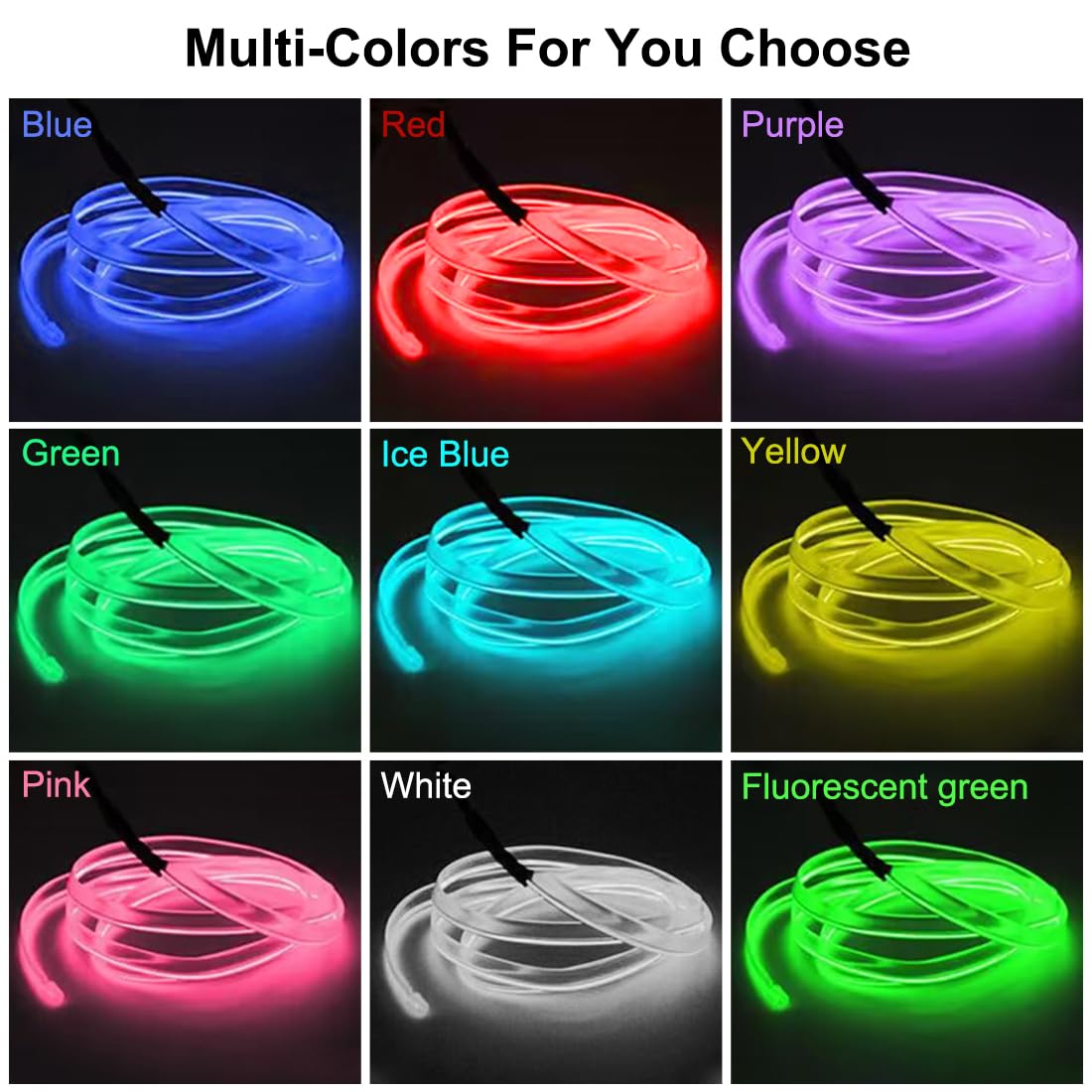 Qvevdacar El Wire Interior Car Led Strip Lights, Usb Neon Glowing Strobing Electroluminescent Wire Lights With 6Mm Sewing Edge, Ambient Lighting Kits For Cars Garden Decorations (5M/16.5Ft, Red)