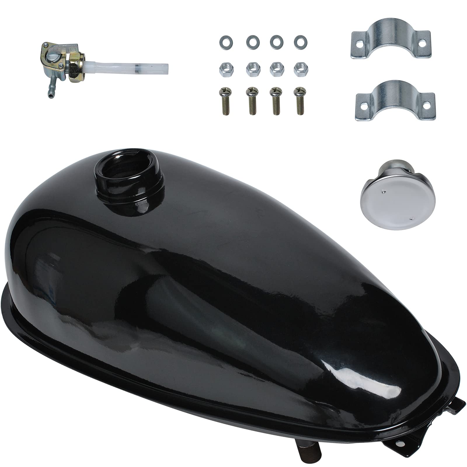 Gas Tank For Motorized Bicycle 4L Fuel Gas Tank Cap Fit For 49Cc 60Cc 66Cc 80Cc Engine Motorized Bicycle Motorcycle