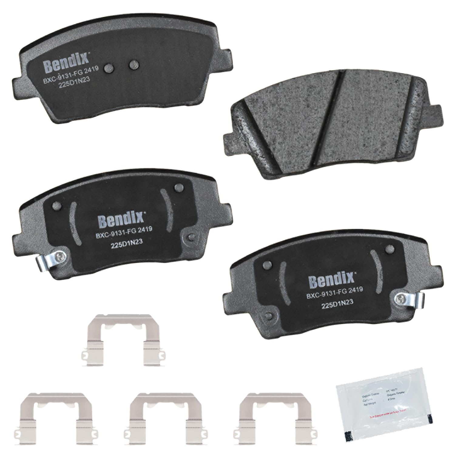 Bendix Priority1 Cfc2419 Ceramic Front Brake Pads For Genesis G70 2020, G70 2023-2022, Kia Stinger 2023-2022