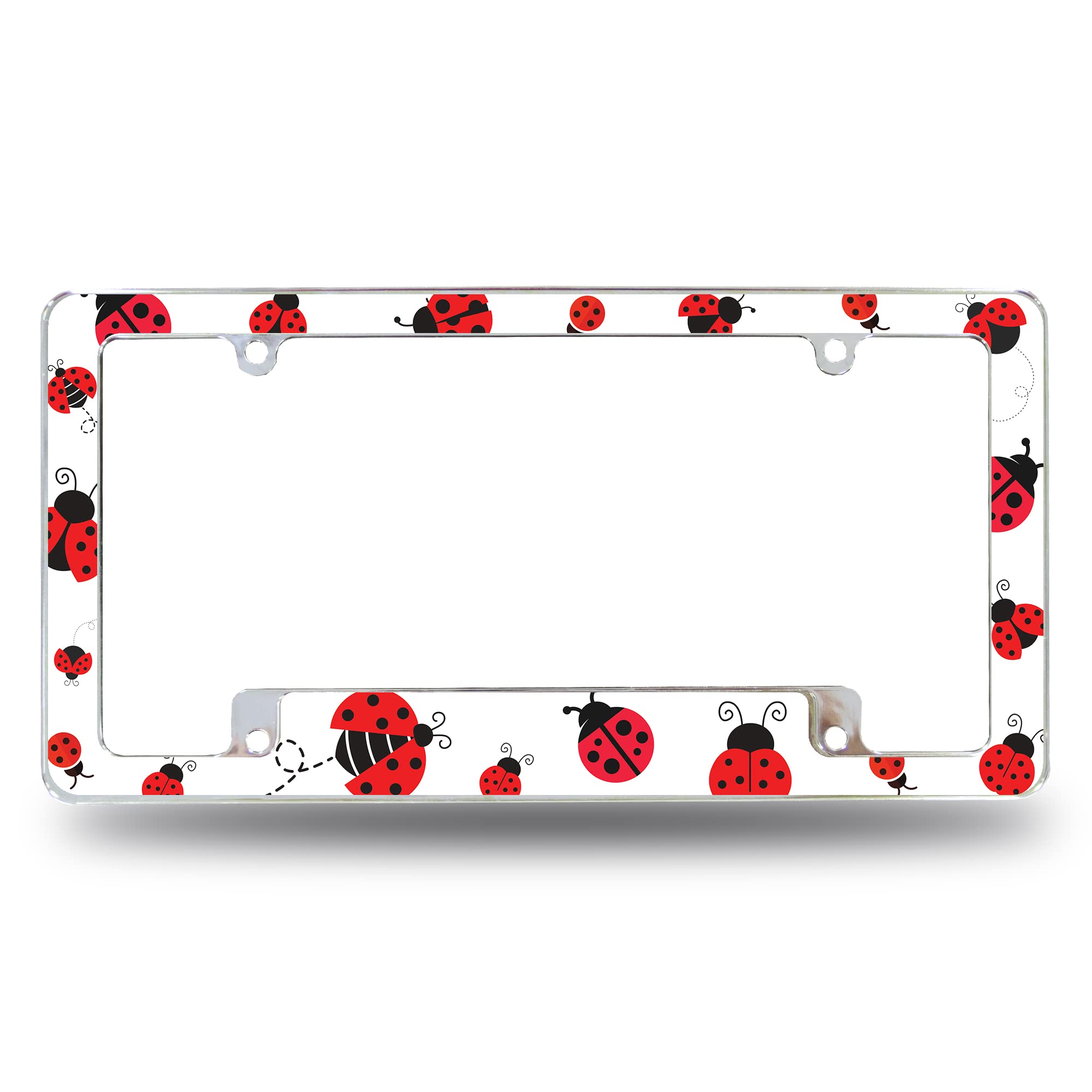 Rico Industries Ladybugs #1 All Over Automotive License Plate Frame for Car/Truck/SUV (12 x 6)