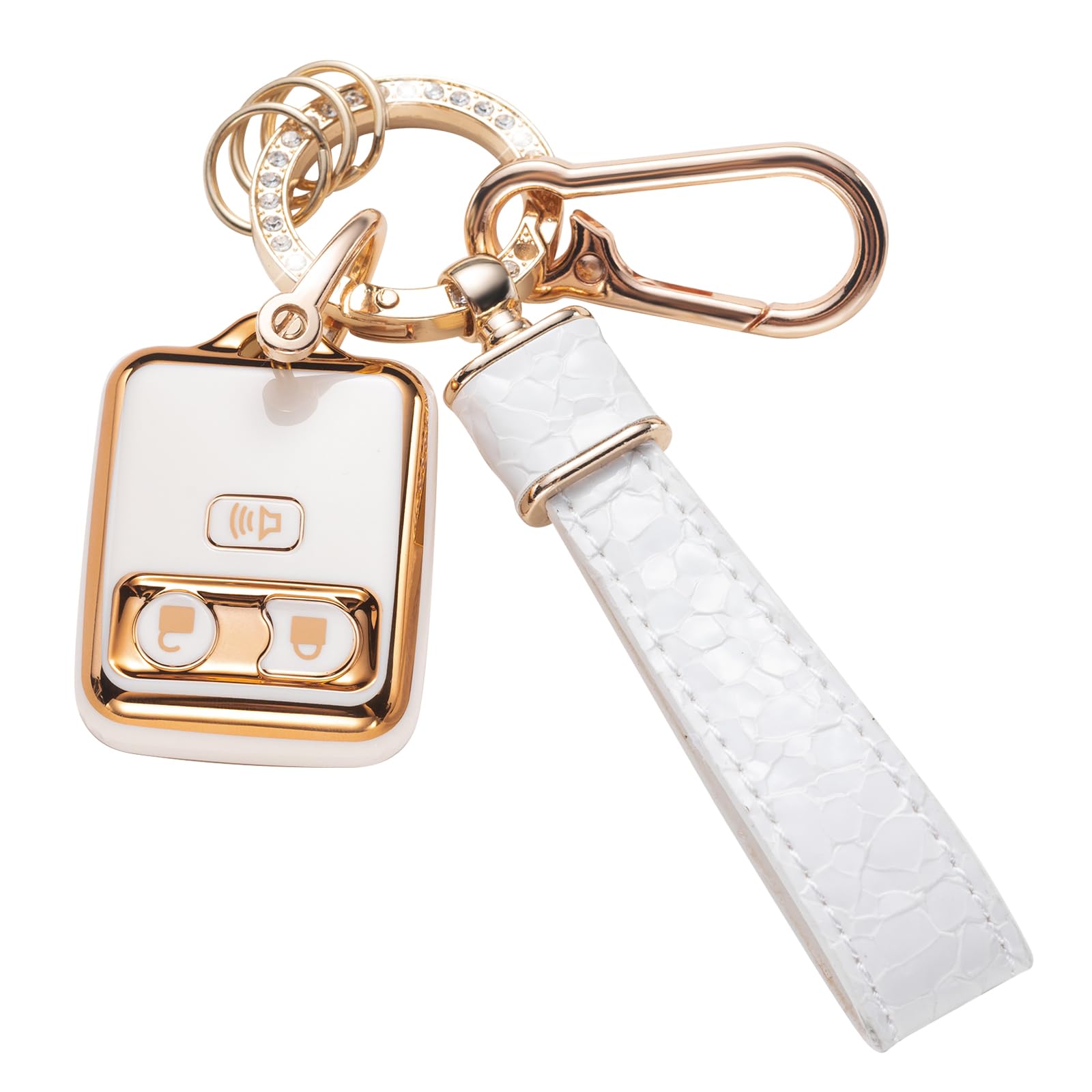 Cacarlike For Ford Key Fob Cover With Ford Keychain, Car Key Fob Case Compatible With 1998-2010 Ford F150 F250 F350 F450 F550 Sm