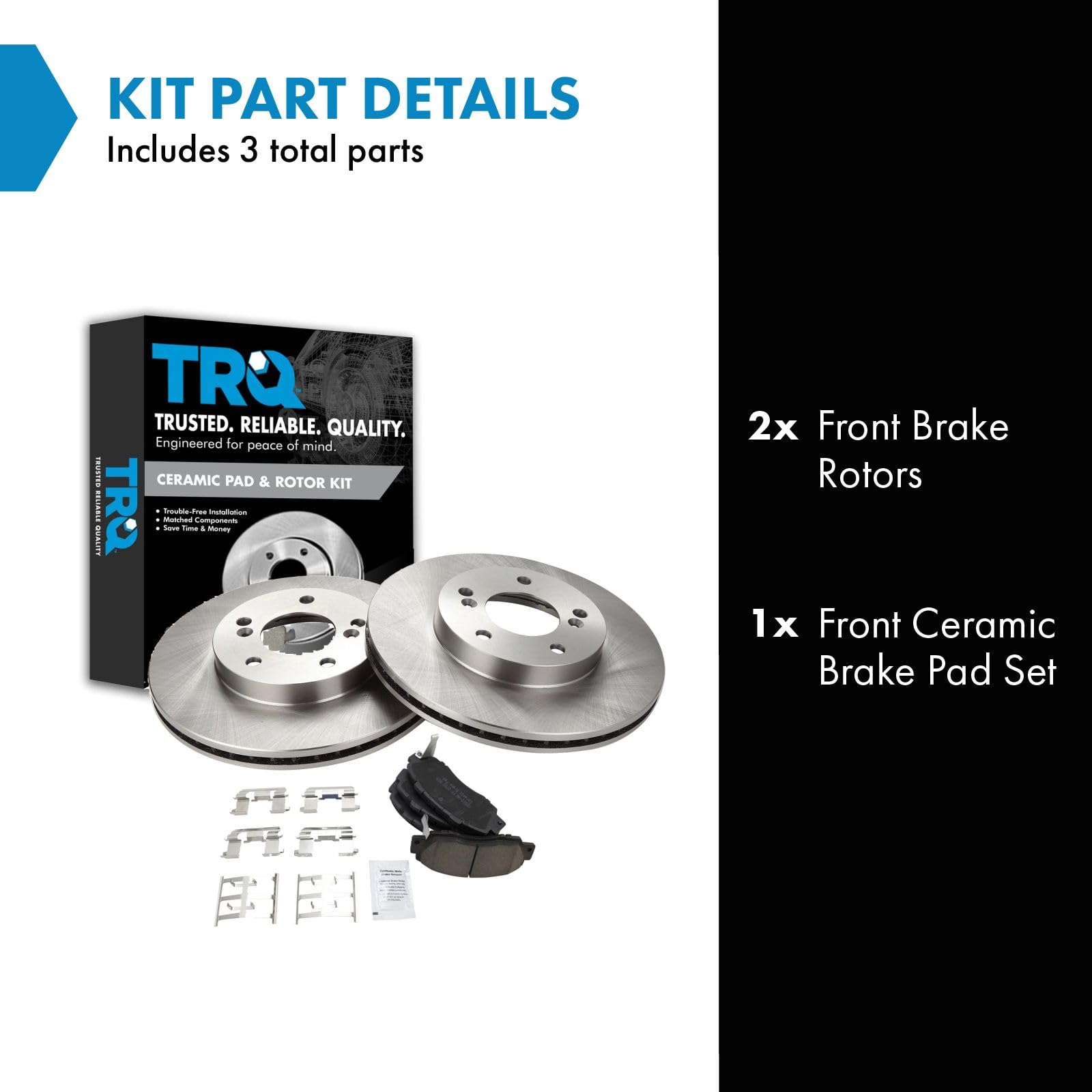 Trq Front Brake Pad & Rotor Kit Brake Pads Brake Rotor Ceramic Compatible With 1997-2001 Acura Integra 1991-1995 Legend 1996-199