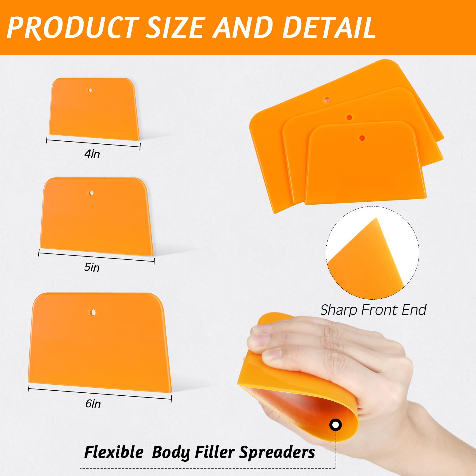 Frienda Body Filler Spreaders Automotive Body Fillers Plastic Auto Spreader Auto Body Spreader For Applying Fillers Putties Glaz