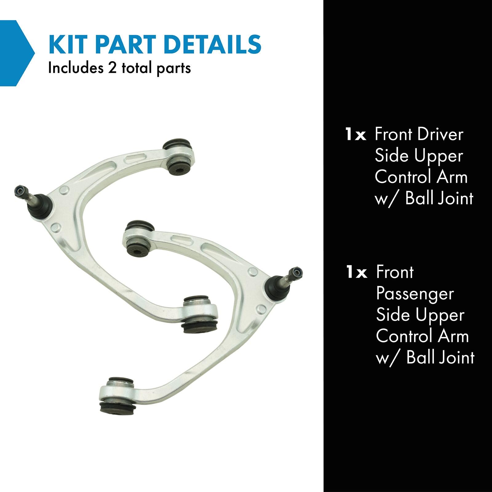 Trq Front Upper Control Arm With Ball Joint Set Compatible With 2015-2016 Cadillac Escalade Escalade Esv 2014-2016 Chevrolet Sil