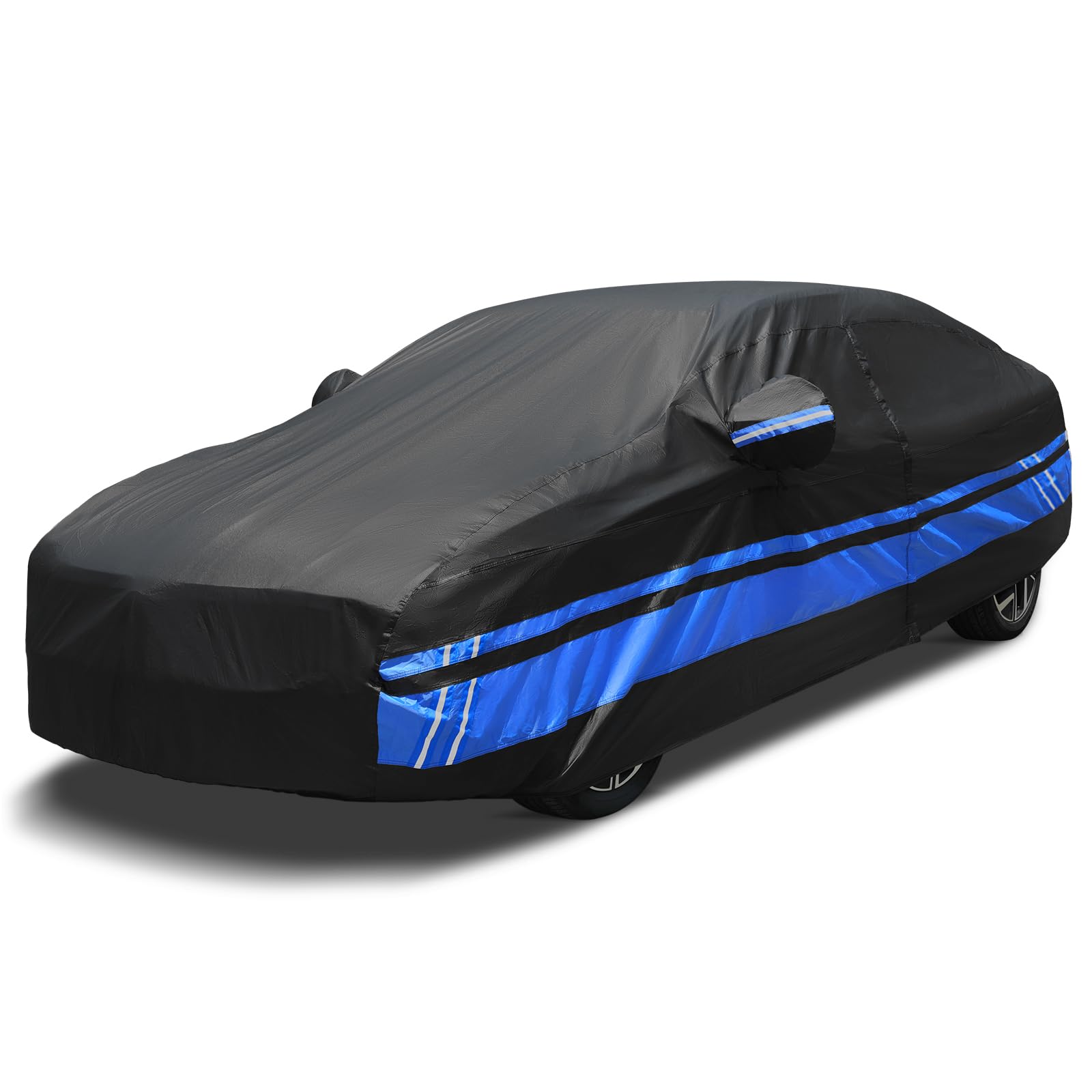 ATHUPEAD 10-Layer Car Cover Waterproof All Weather for Automobiles, Universal Fit for BMW 3/5 Series, Ford Mustang, Honda Accord