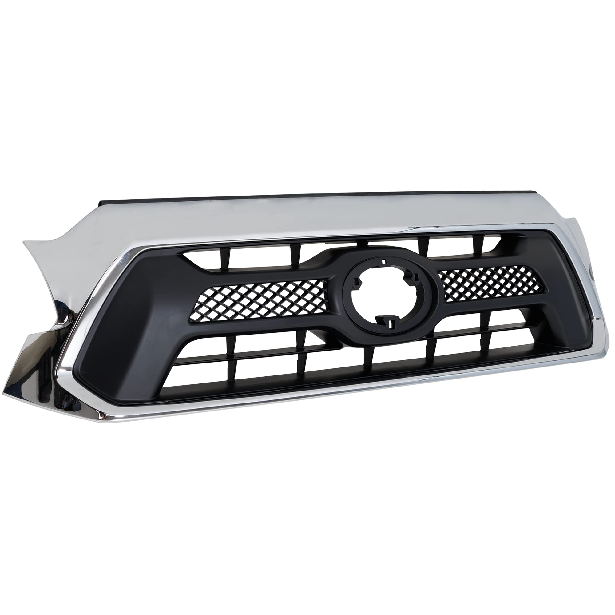 Garage-Pro Grille Assembly Compatible with 2012-2015 Toyota Tacoma With Emblem Provision Painted Black Insert and Chrome Shell
