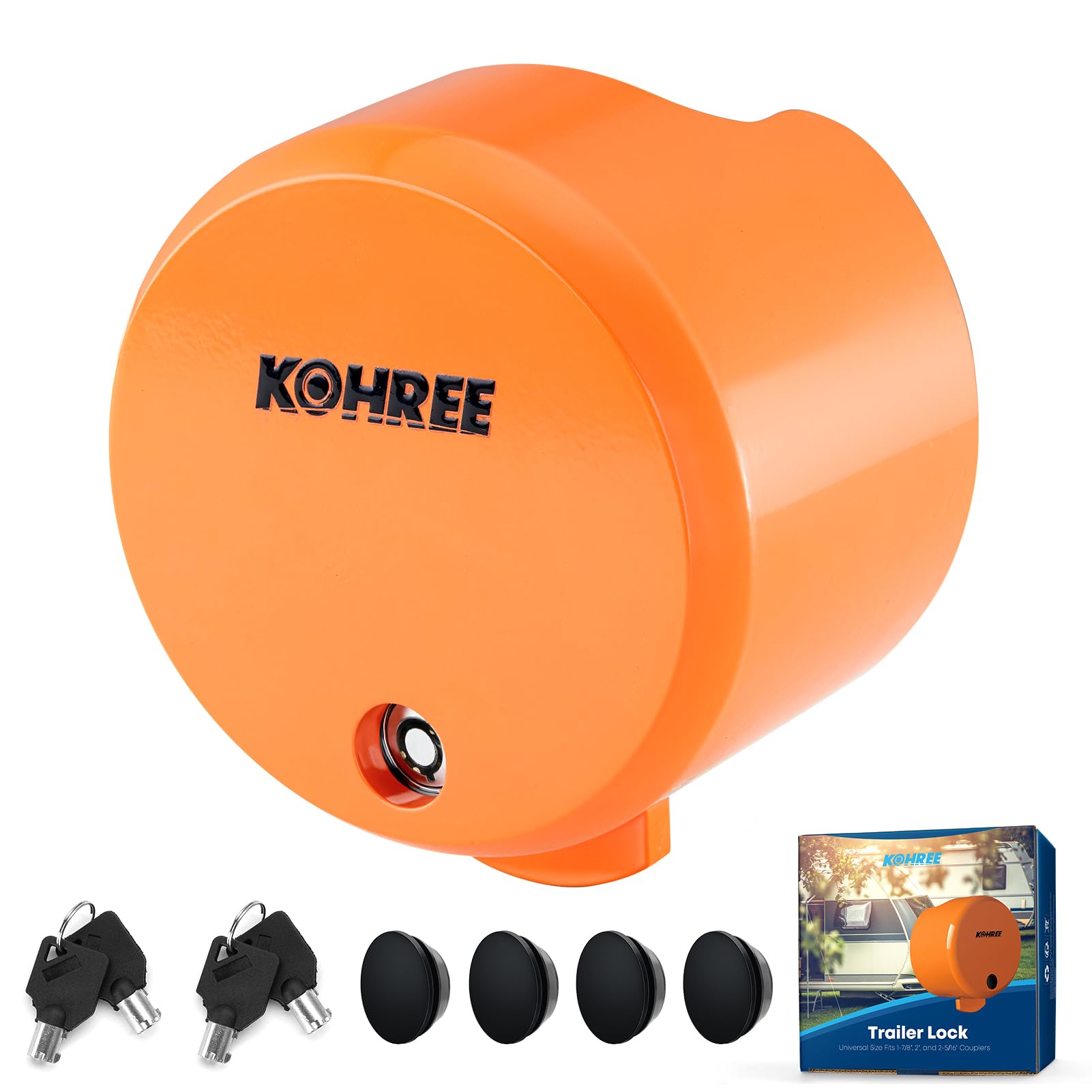Kohree Heavy Duty Trailer Coupler Lock, RV Trailer Locks fit 2-5/16 inches, 2, 1-7/8 Couplers, Durable Structural Steel Safety T