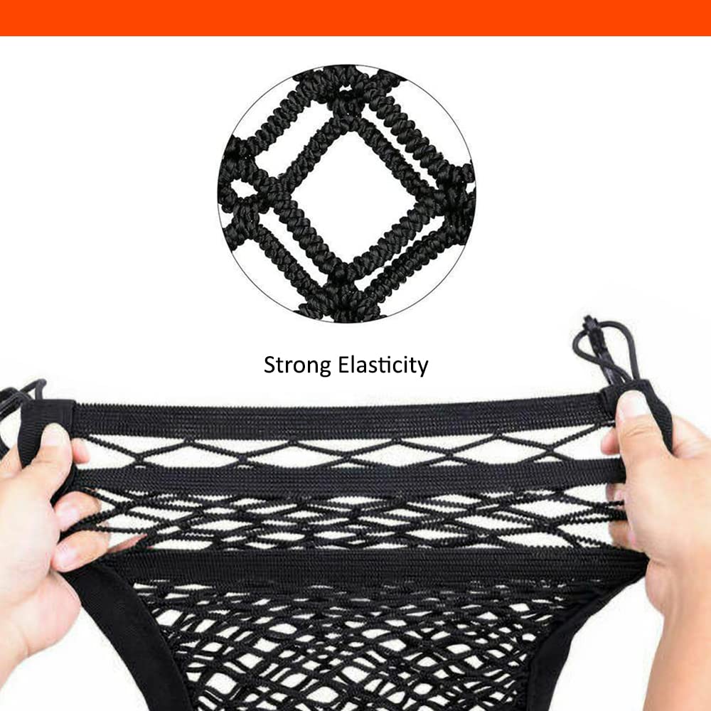 Luckybay 3-Layer Car Mesh Organizer, Seat Back Net Bag, Barrier Of Backseat Pet Kids, Universal For Car, Suv