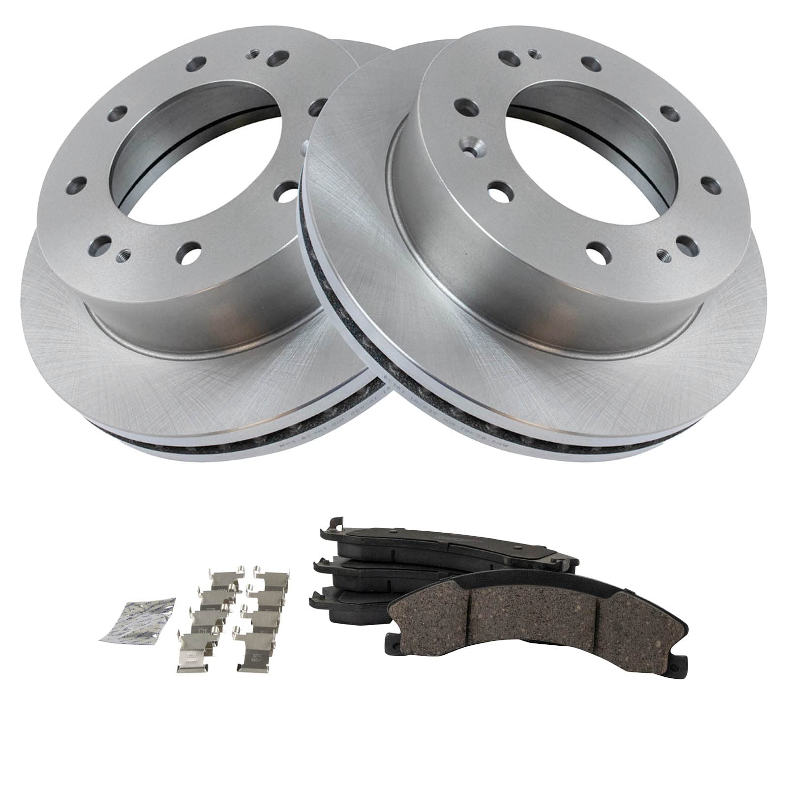 Trq Front Brake Pad & Rotor Kit Ceramic Compatible With 2016-2019 Chevrolet Suburban 3500 Hd