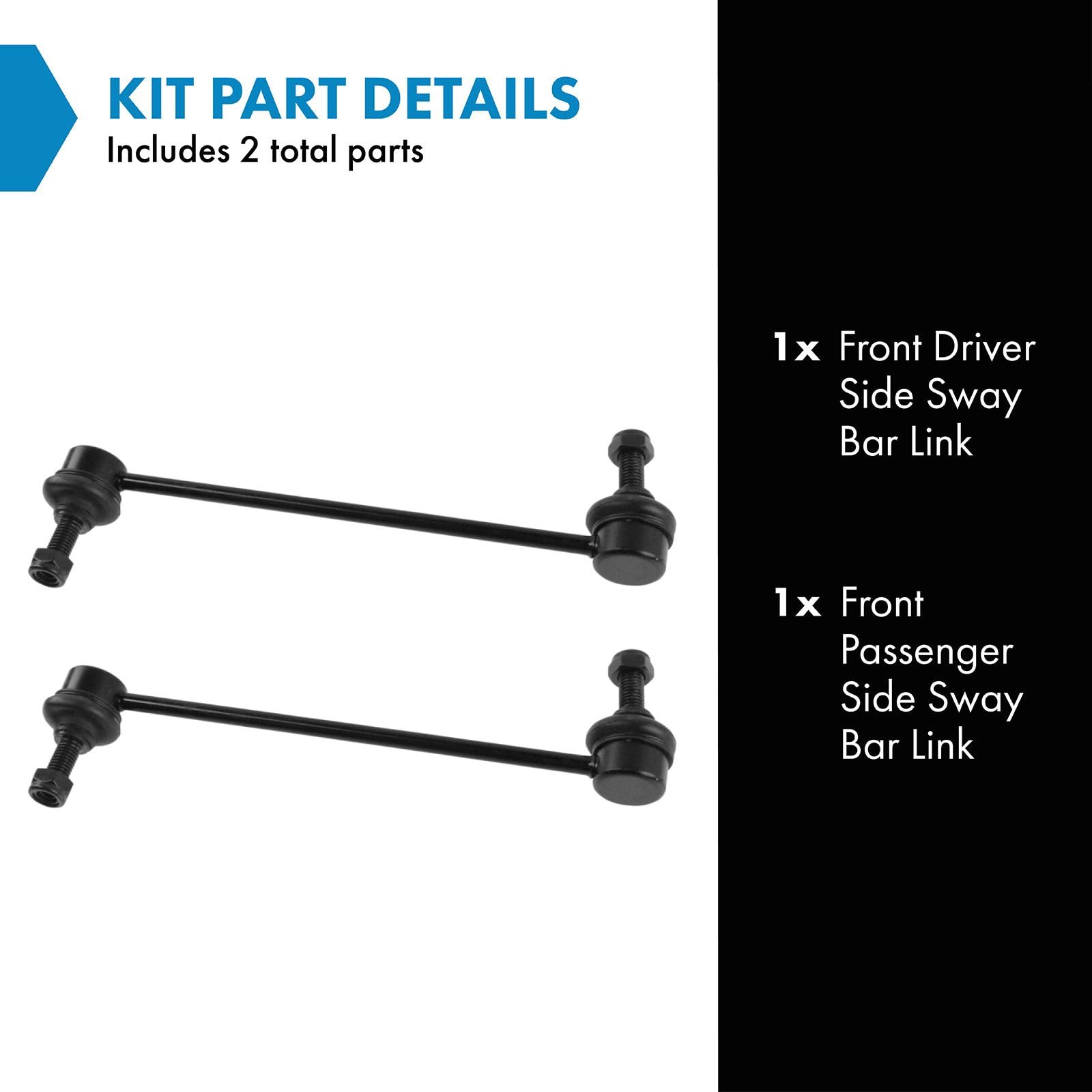 Trq Front Sway Bar Stabilizer Link Set Compatible With 2009-2020 Dodge Journey