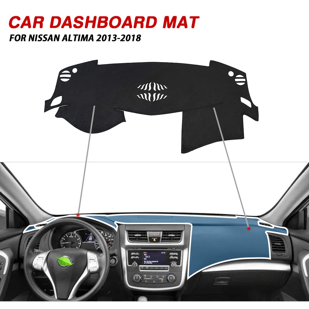 Autorder Dashboard Cover Mat For 2013-2018 Nissan Altima Accessories Dash Cover Flannel Dash Mat Sunshade Glare Uv Rays Protecto