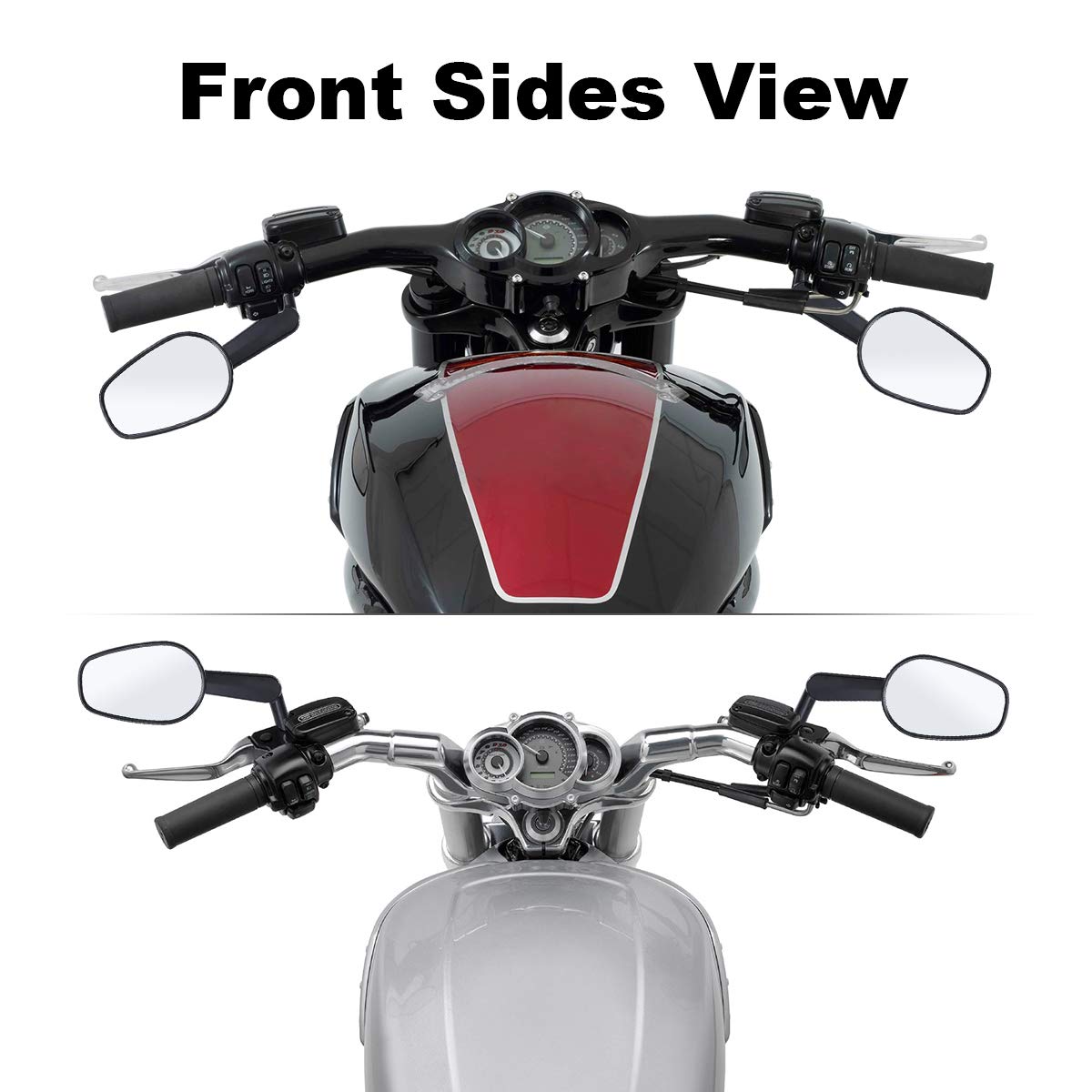 Slmoto Black Rear View Mirrors Muscle Led Turn Signal Fit For Harley Davidson Vrod V-Rod Vrscf 2009 2010 2011 2012 2013 2014 201