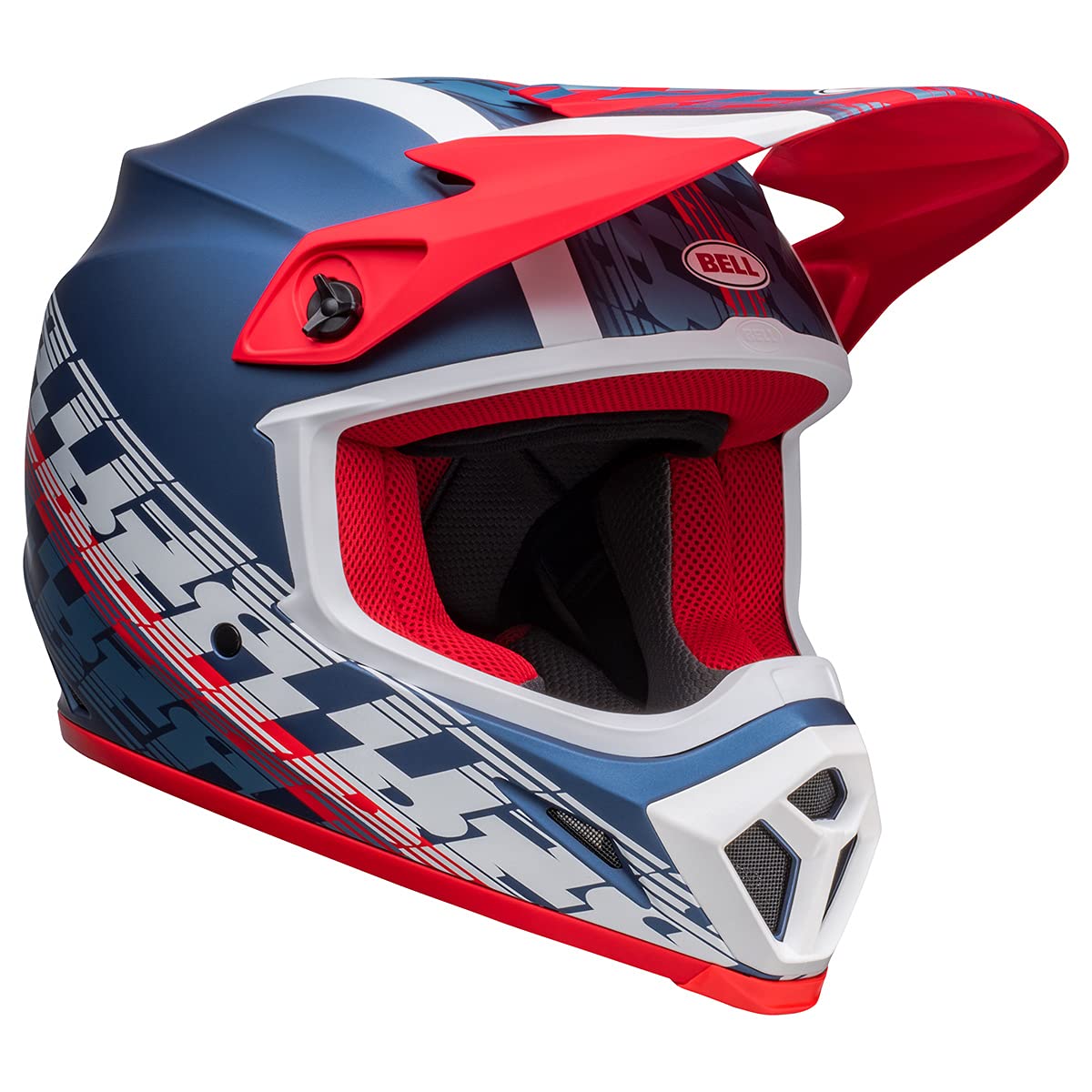 Bell Mx-9 Mips Dirt Helmet (Offset Matte Metallic Blue/White - X-Large)