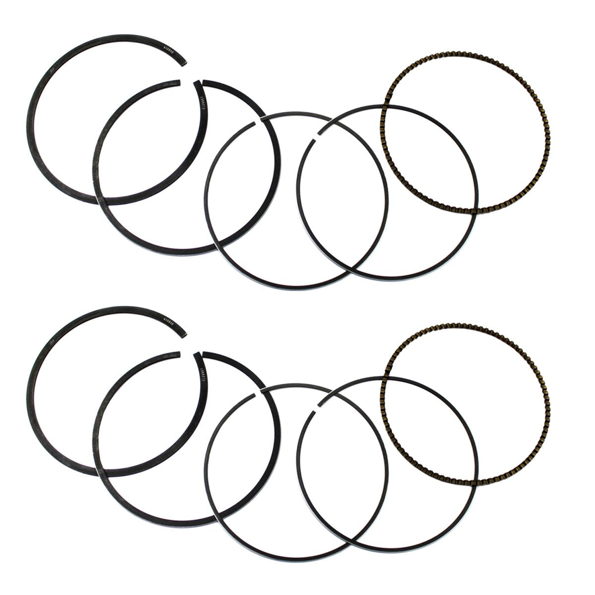 Namura, NA20065R, 2 Sets of Piston Rings for Kawasaki 650 Prairie & Brute Force & for Arctic Cat 650 V2 Standard Bore 80mm