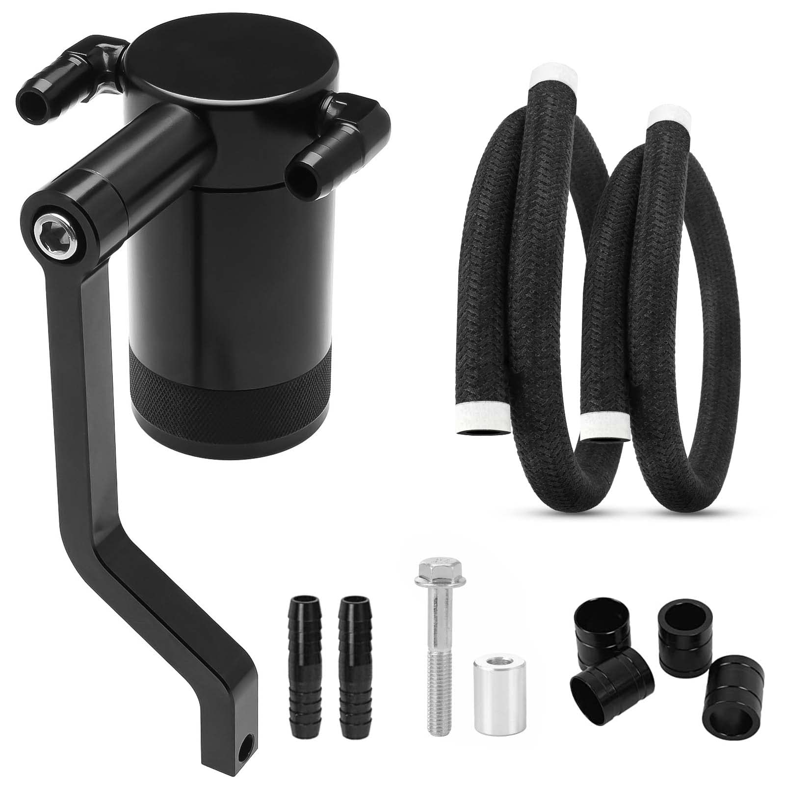 6.4L Billet Oil Catch Can Kit W/ New 5.7 HEMI Z-Bracket Technology Compatible with 2011-2021 Dodge Charger Challenger Chrysler 3