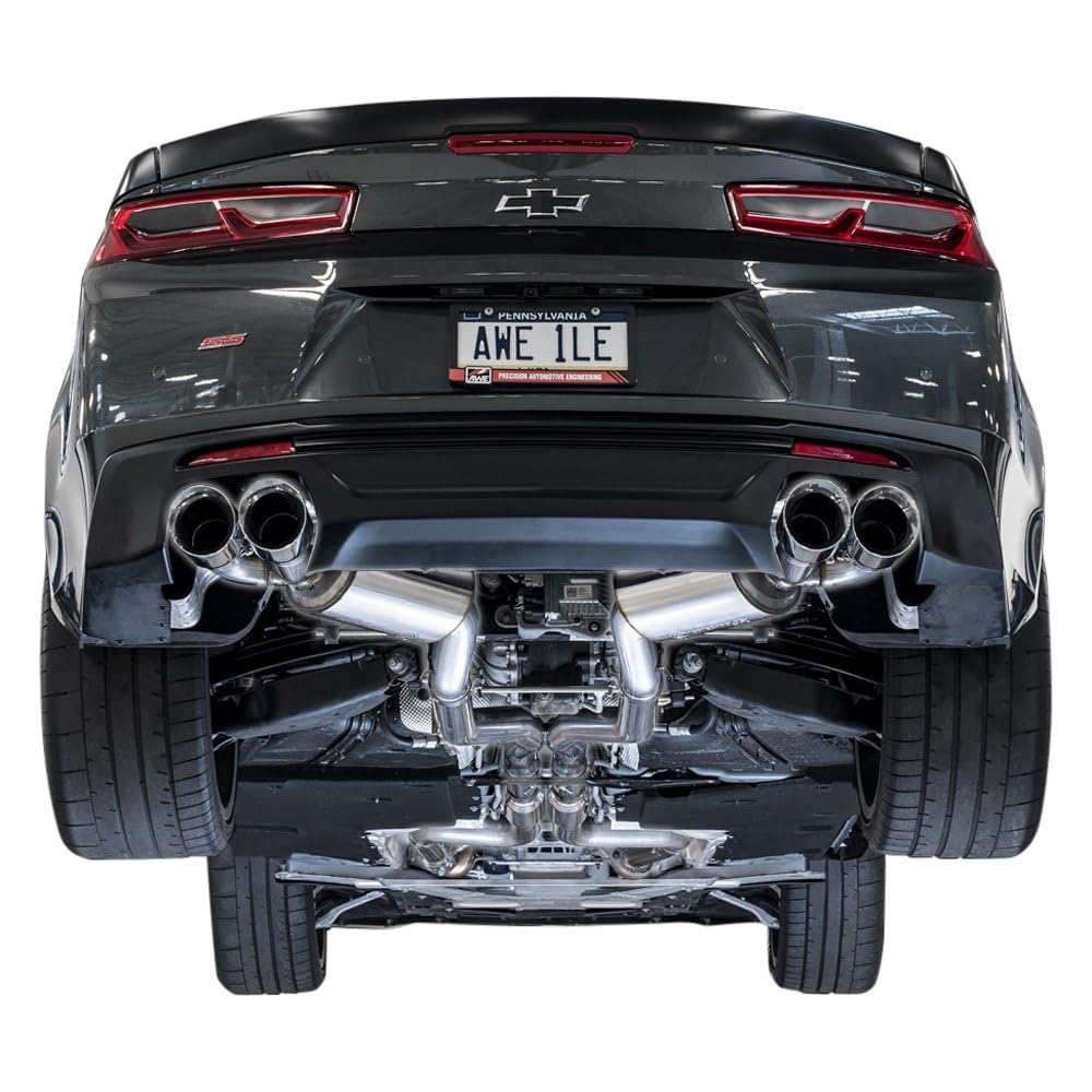Awe Tuning 16-19 Chevy Camaro Ss Non-Res Cat-Back Exhaust -Touring Edition (Quad Chrome Silver Tips) - 3020-42068