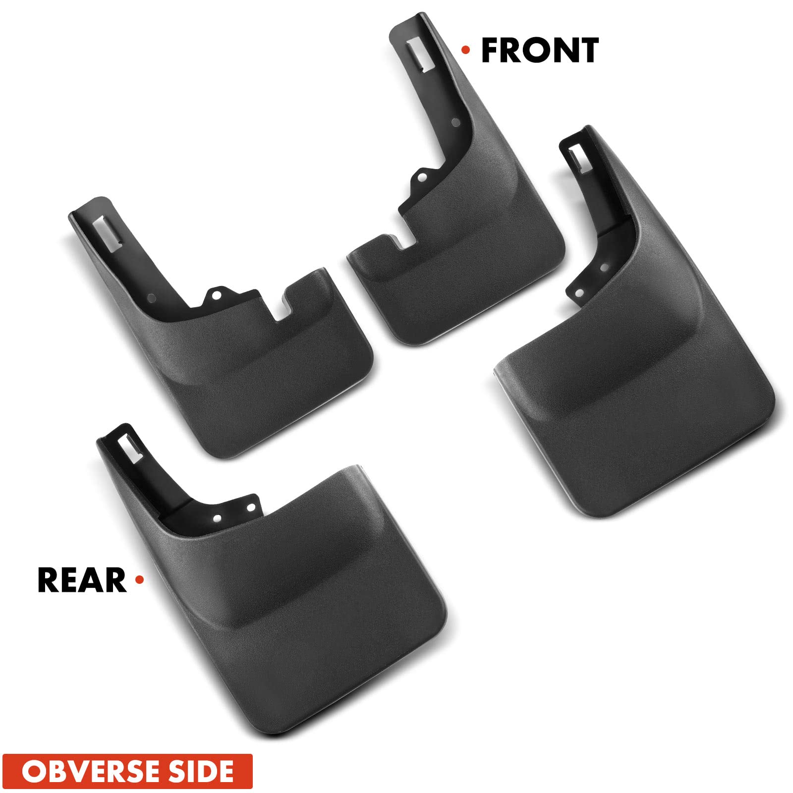 A-Premium Set of 4PCS Mud Flaps Splash Guards Mudguards Mudflaps with Hardware Kits Accessory Compatible with Ford F-150 2021 2022, Pickup, Without Fender Flares, Front LH RH and Rear LH RH