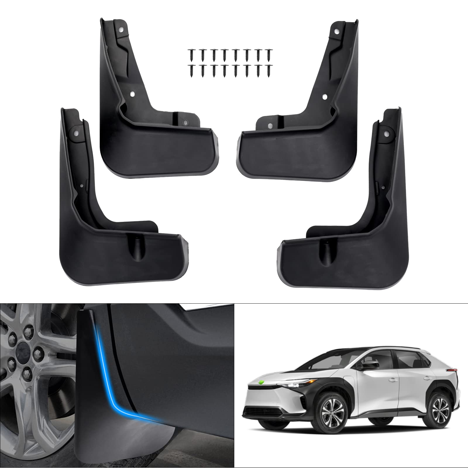 Autorder Mud Flaps Splash Guards For 2023 2024 2025 Bz4X /Subaru Solterra Accessories Mudflap Fender Flares Front And Rear Mud G