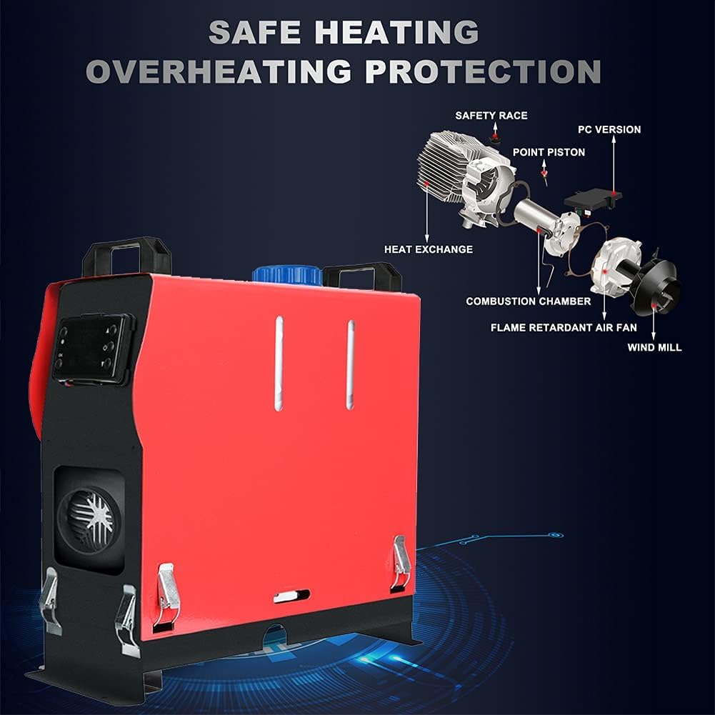 Triclicks Diesel Air Heater All In One 12V 5Kw-8Kw Parking Heater Diesel Night Heater With Lcd Display Remote Control 5L Tank Fo