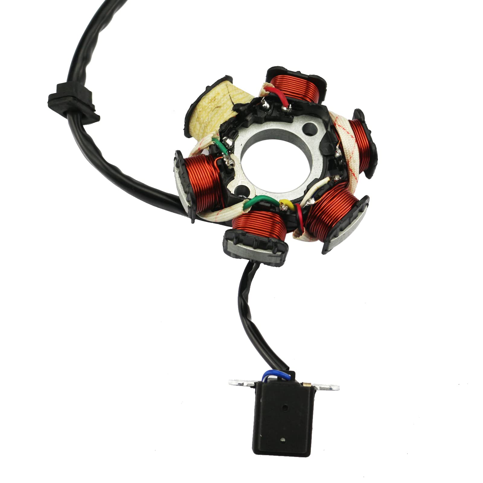 6 Coil 5 Wire GY6 Stator Magneto, PRO BAT, 6 Coil Pole Magneto Stator for GY6 50cc 70cc 90cc110cc 125cc Chinese ATVS Dirt/Pit Bl